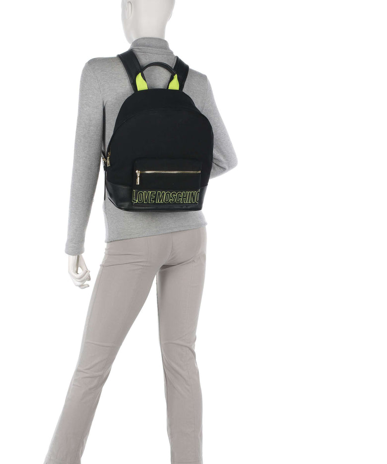 Love Moschino Free Time Backpack nero/lime