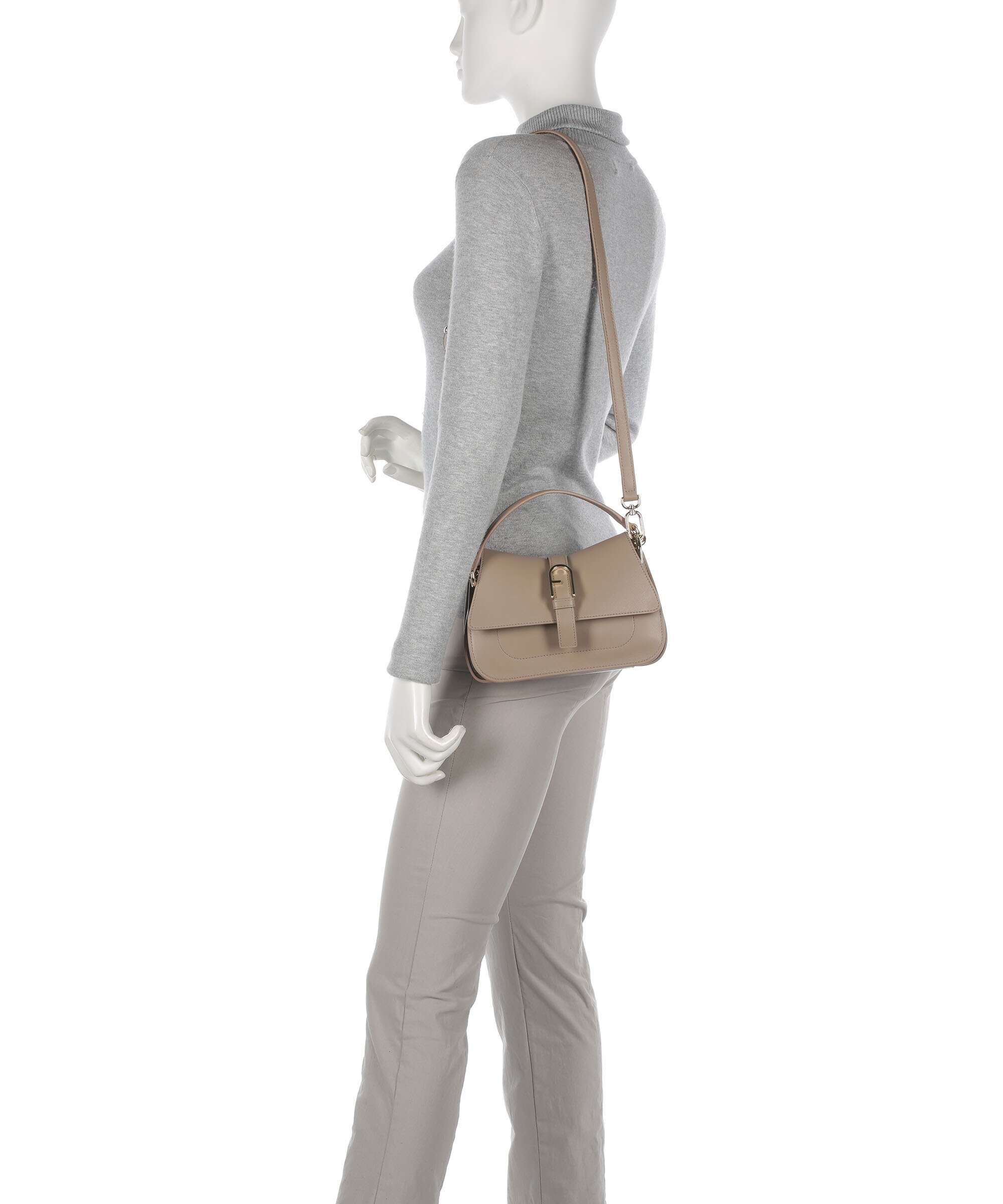Furla Flow Mini Handbag fine grain leather greige - WB01032-BX2045