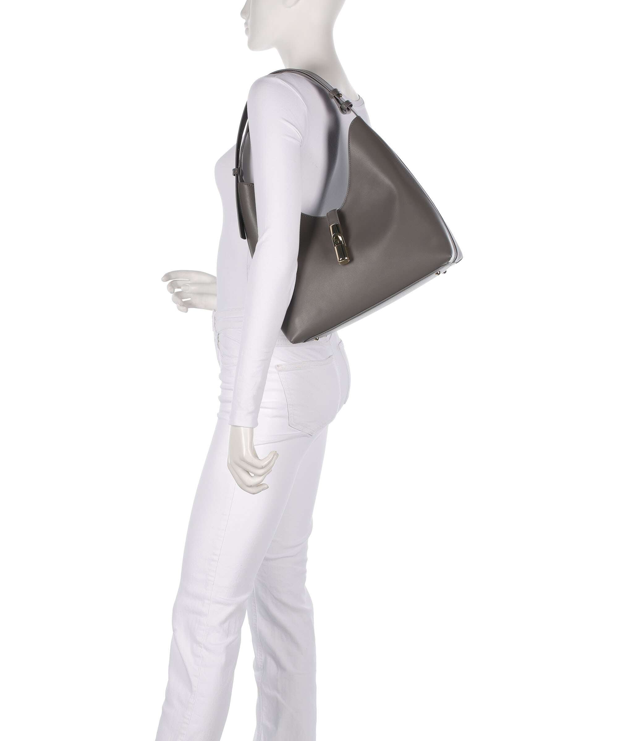 Furla Goccia M Hobo bag softly grained calfskin urban gray
