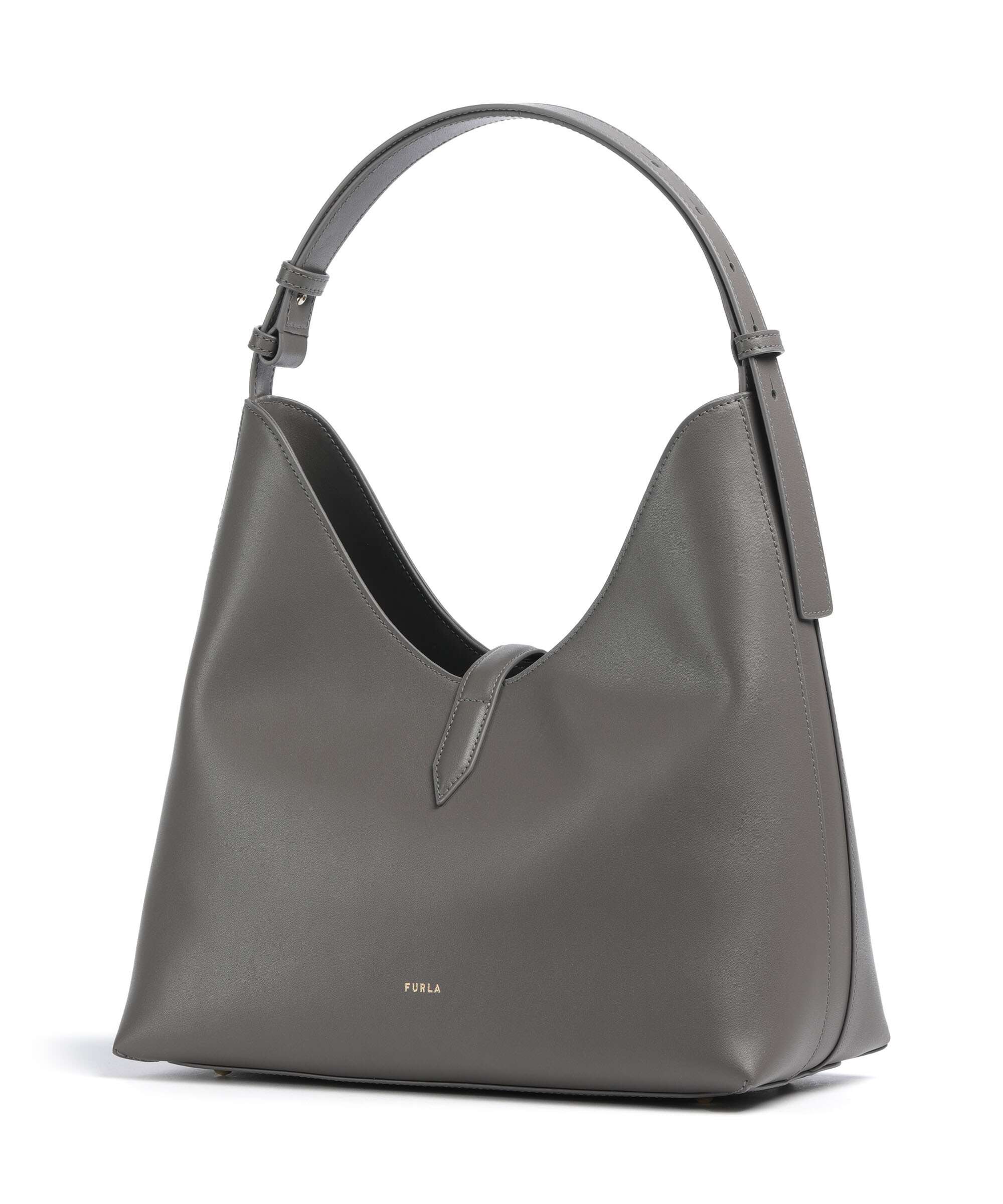 Furla Goccia M Hobo bag softly grained calfskin urban gray