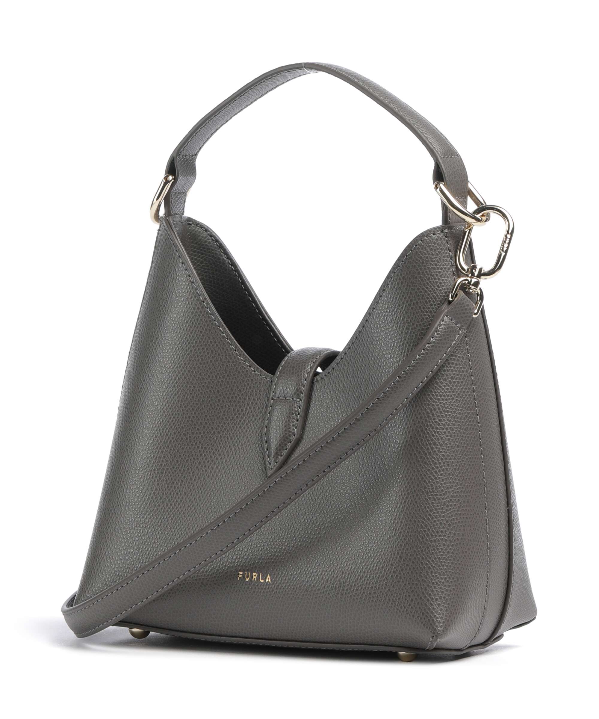 Furla Iride Mini Crossbody bag grained cow leather urban gray