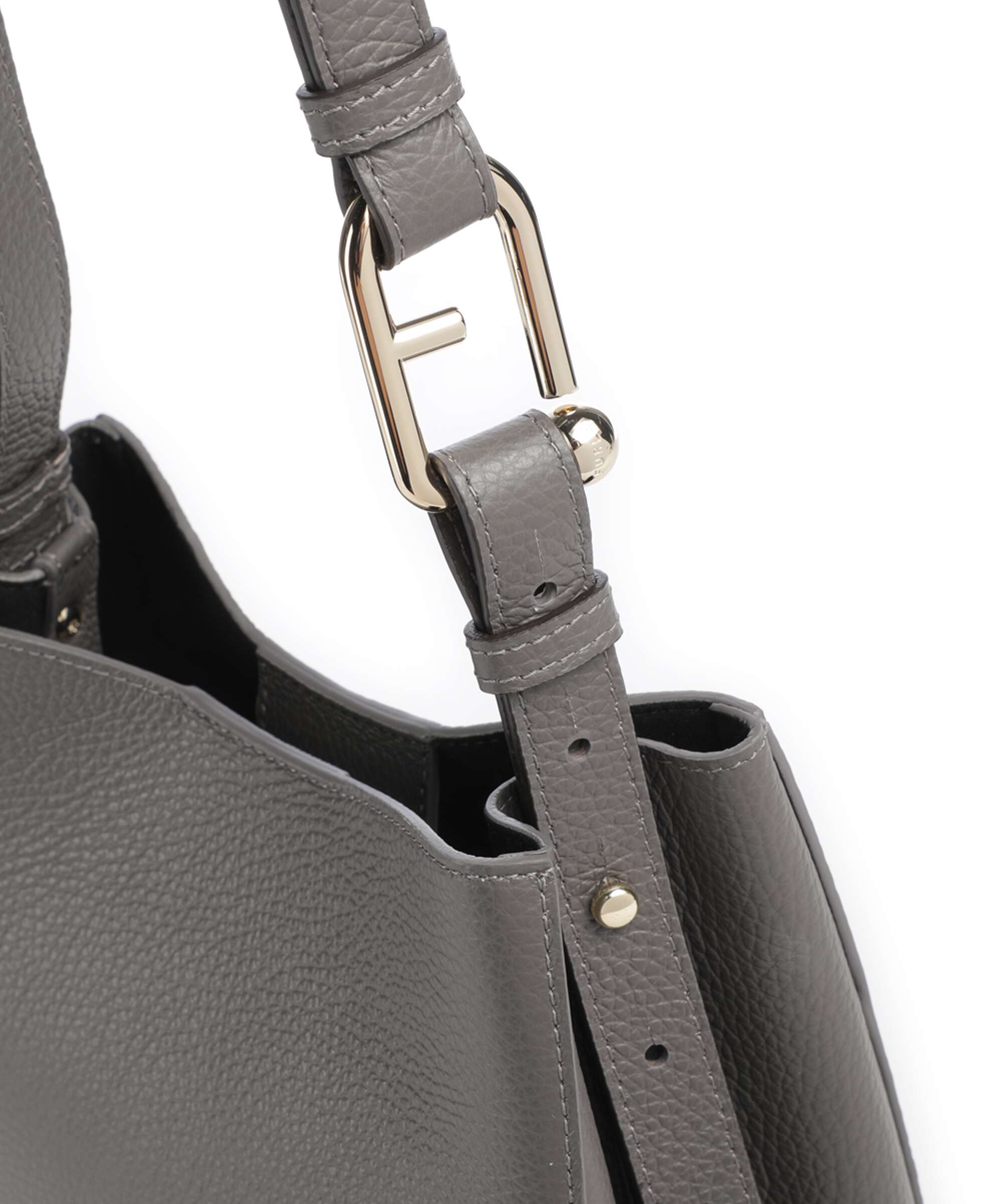Furla Nuvola Mini Hobo bag grained calfskin urban gray - WB01373