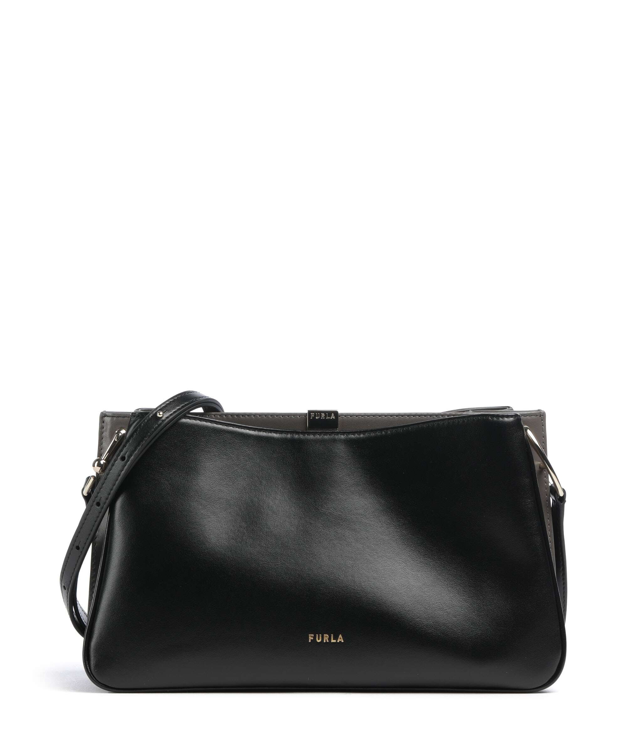 Furla Agata M Crossbody bag softly grained calfskin nero/urban