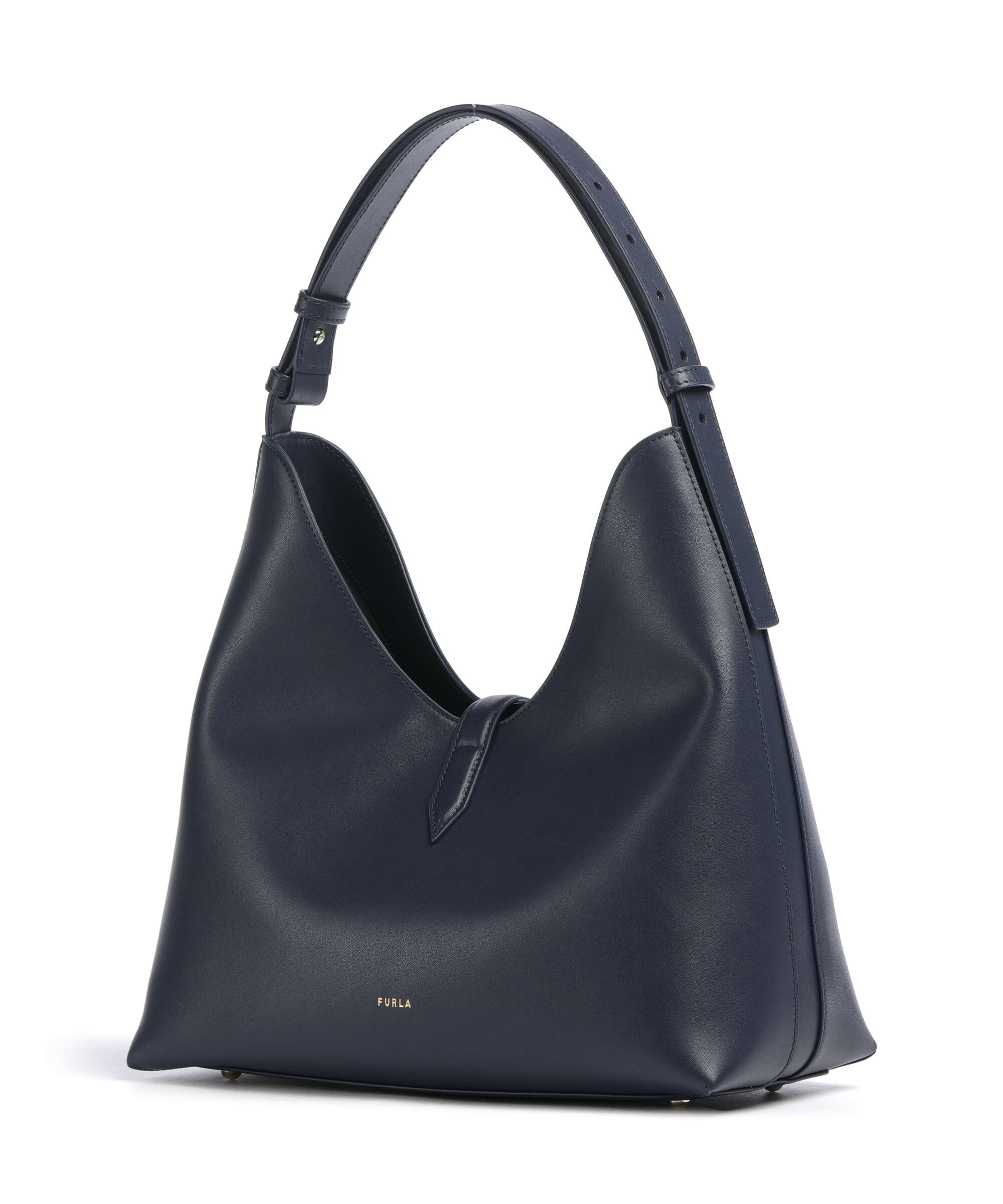 Furla Goccia M Hobo bag softly grained calfskin ink blue - WB01499