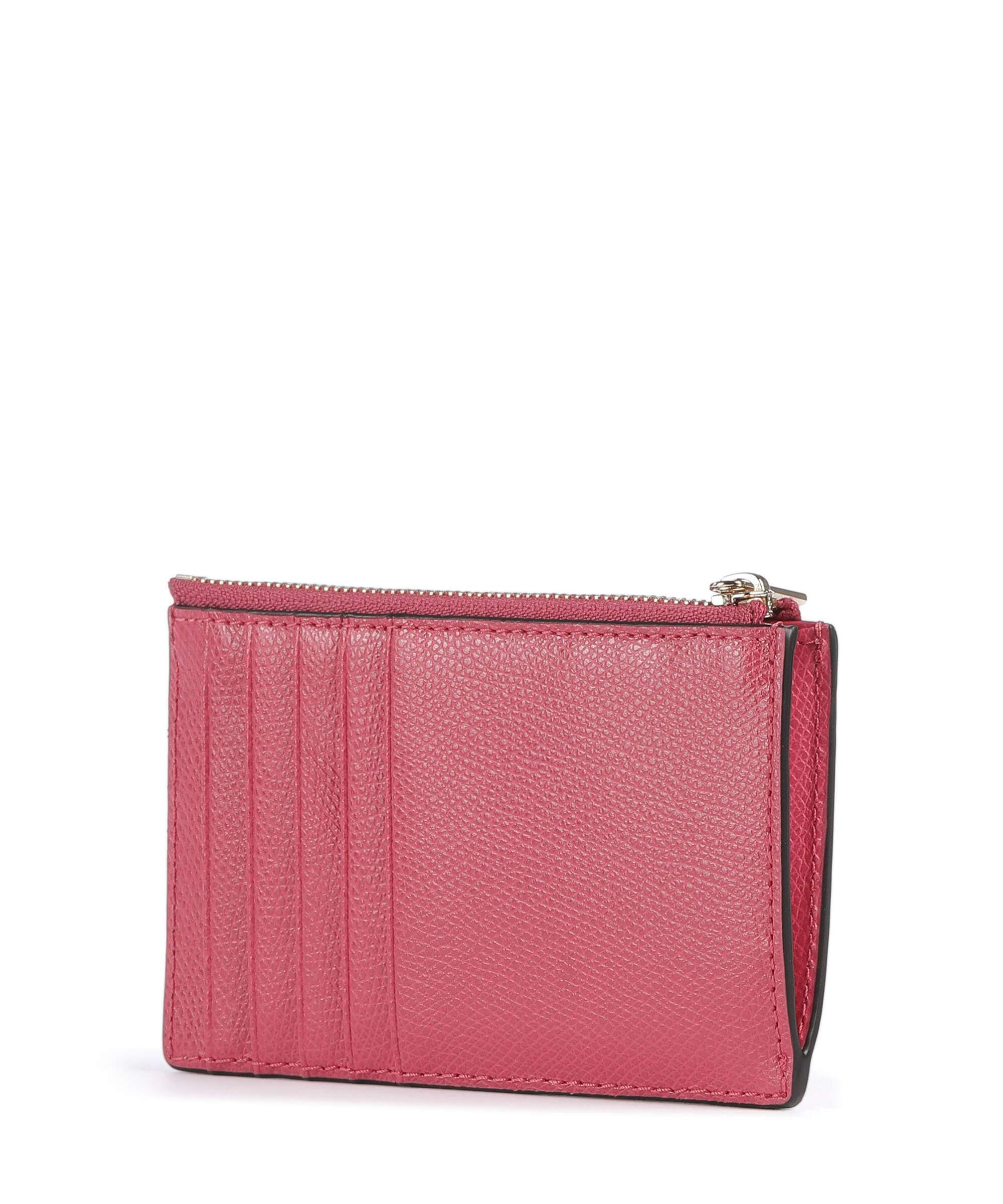 Furla Camelia M Credit card holder grained leather velvet pink