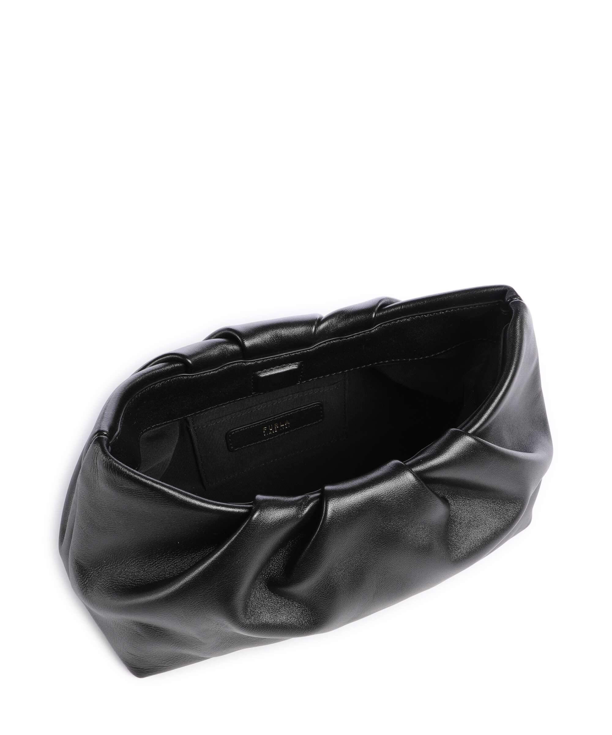 ☆EVENING S CLUTCH FURLA ブラック　がま口WB00260 Furla Delia Mini Clutch bag fine grain leather nero - WE00880