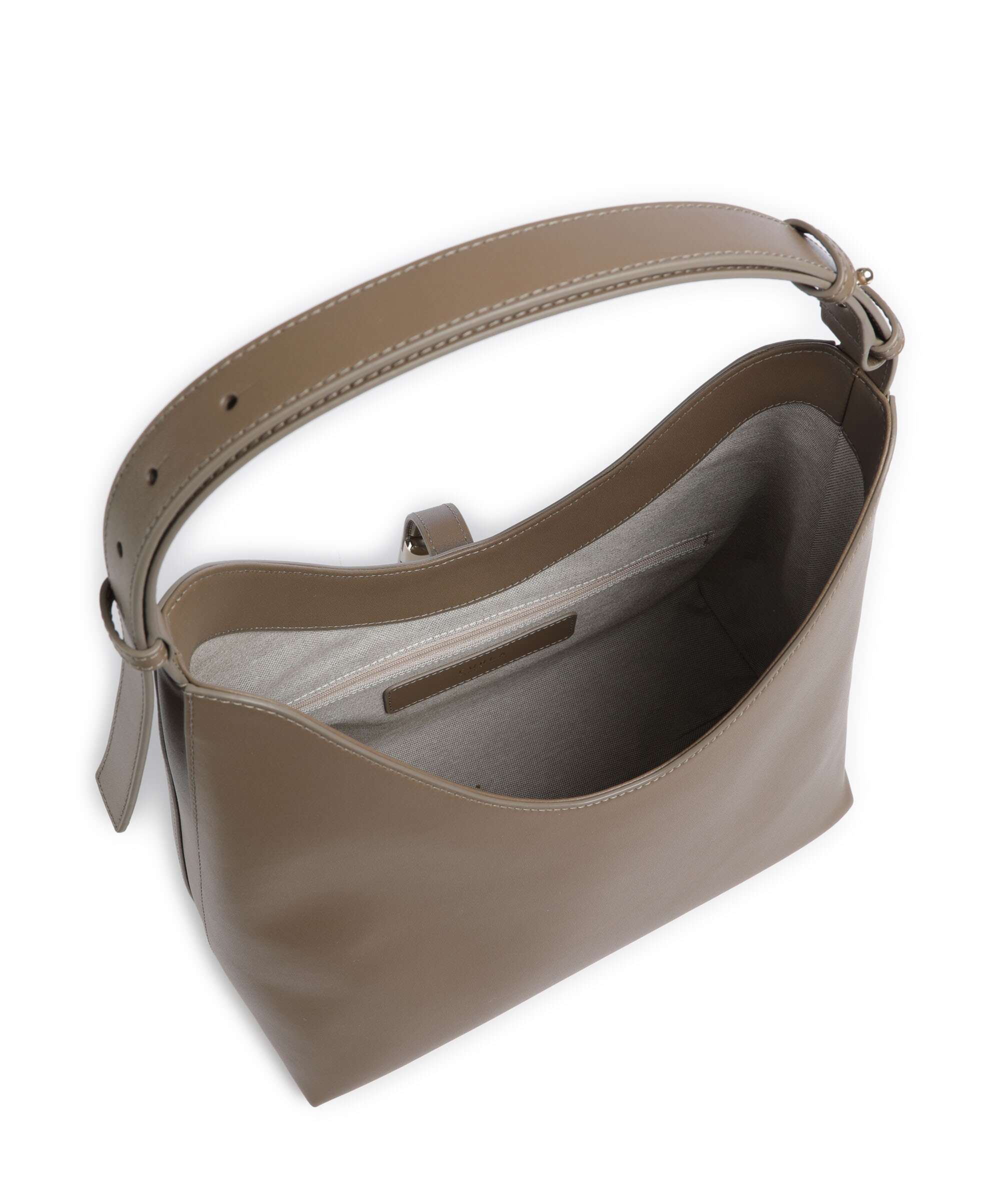 Furla Goccia M Hobo bag grained calfskin muddy gray - WB01499
