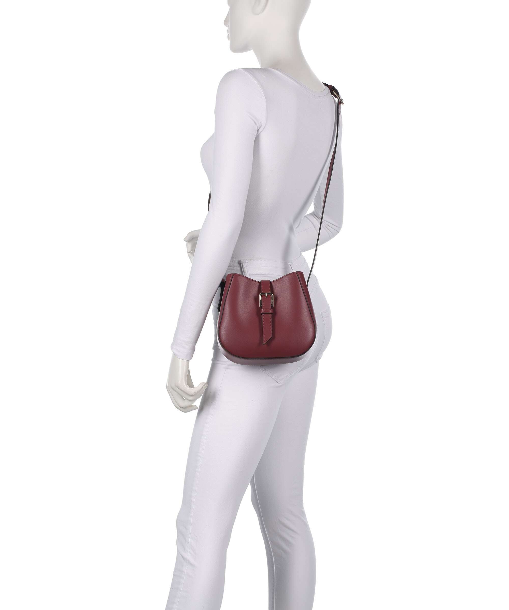 プリシラ Furla Dora Mini Crossbody bag fine grain leather red apple