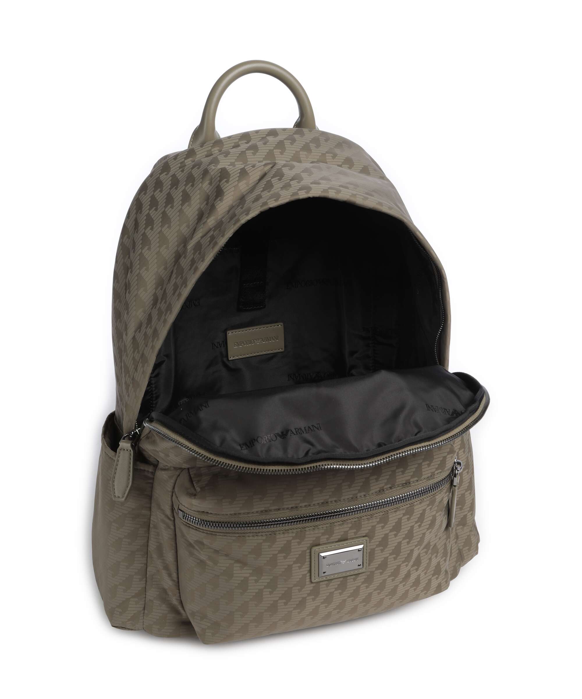 Emporio Armani Eagle All Over Backpack stone gray