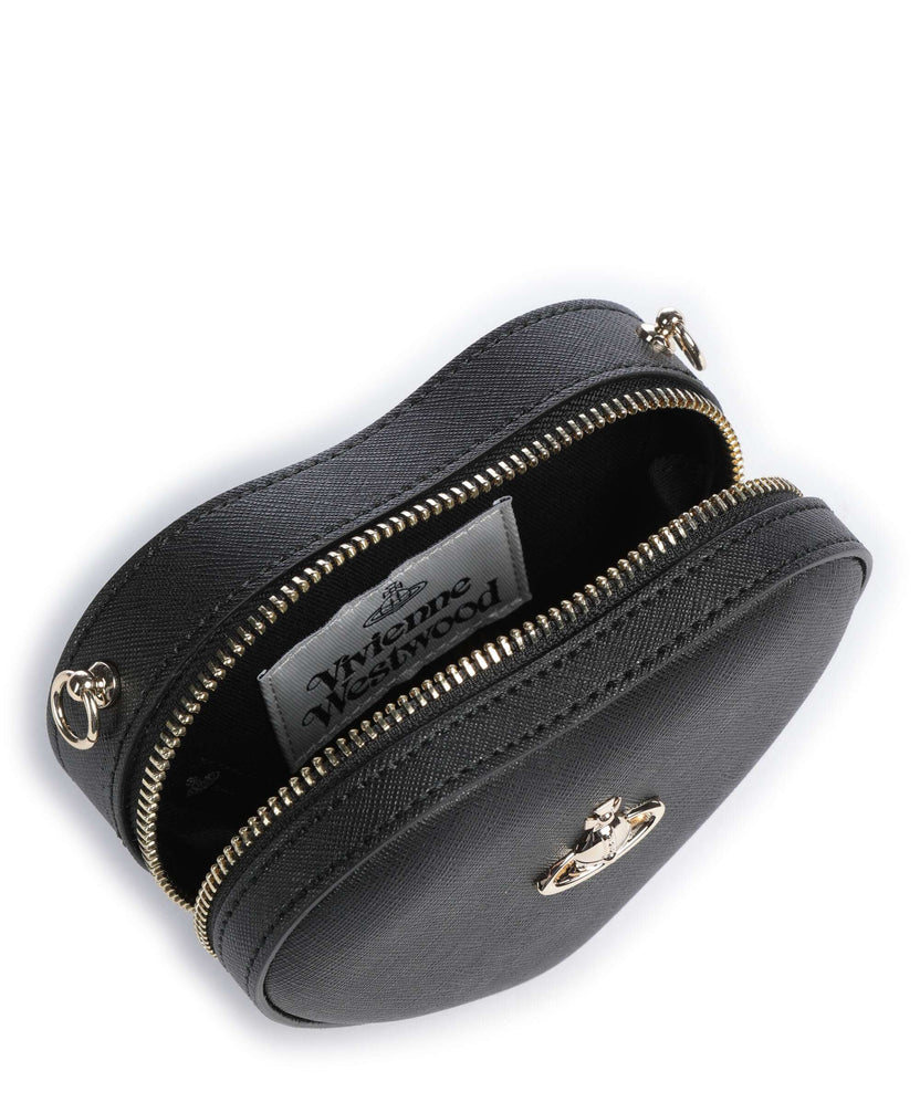 Vivienne Westwood Heart Saffiano Biogreen Mini Crossbody bag black