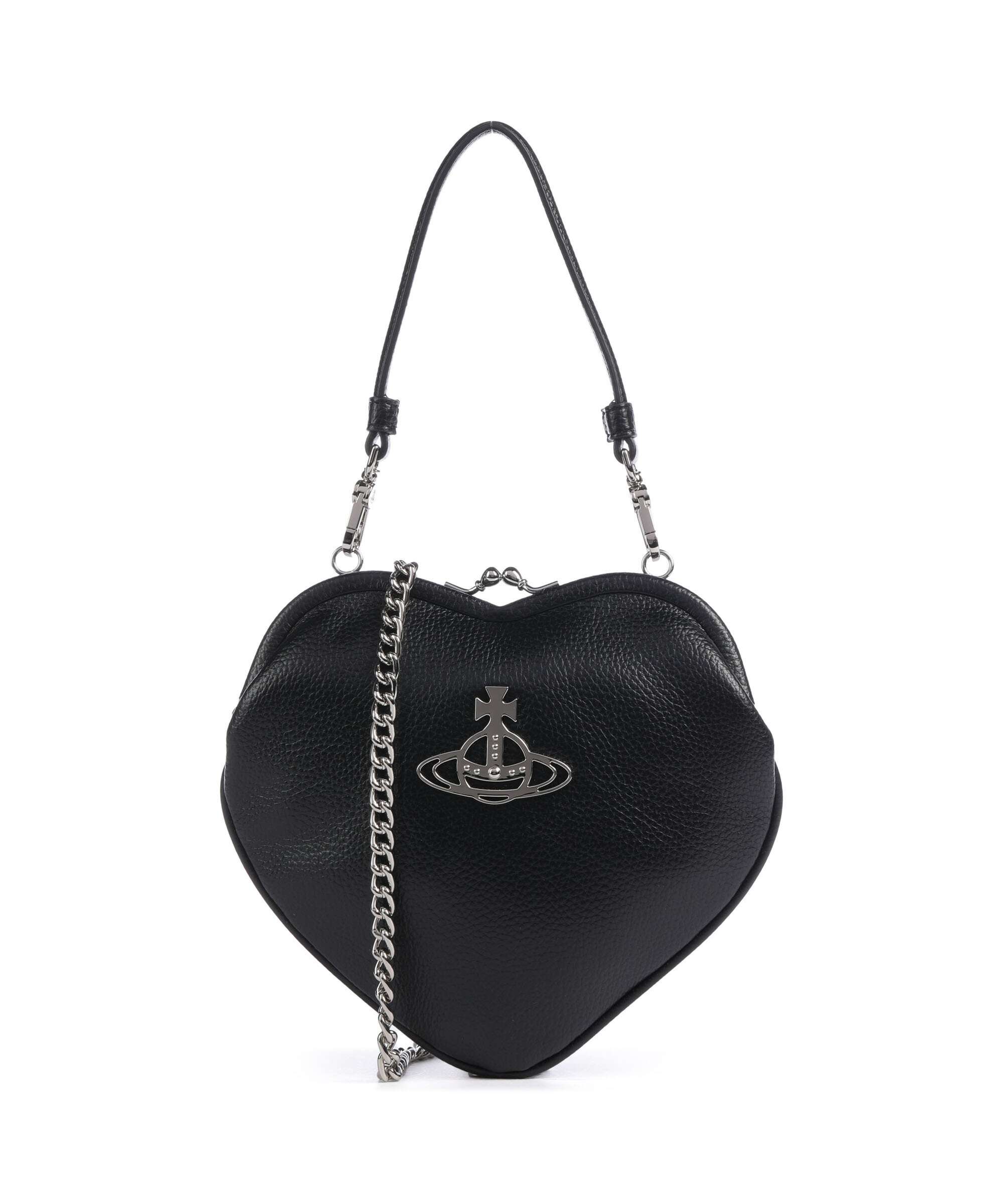 Vivienne Westwood Belle Heart Frame Re-Vegan Grain Shoulder bag black