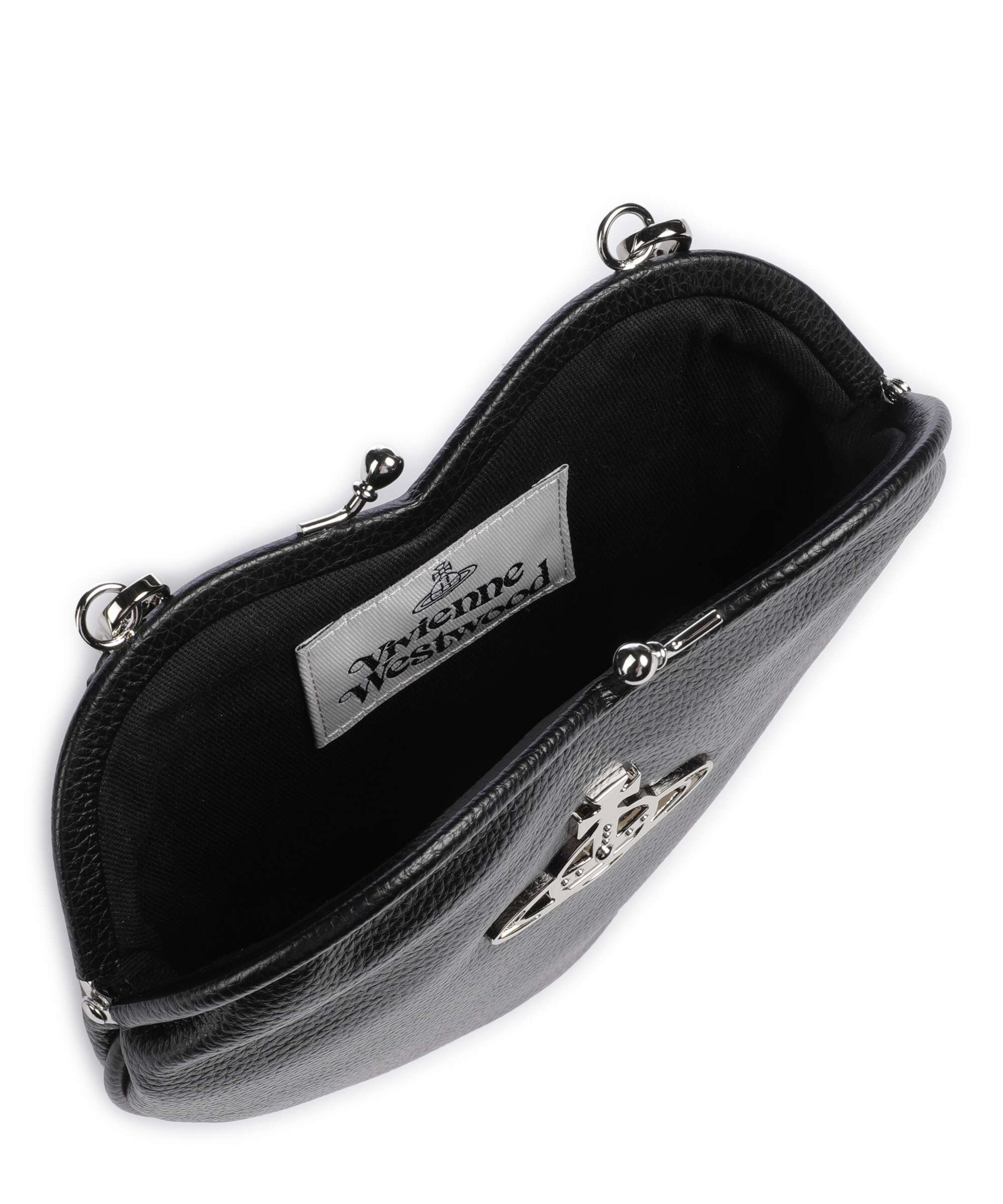 Vivienne Westwood Belle Heart Frame Re-Vegan Grain Shoulder bag black