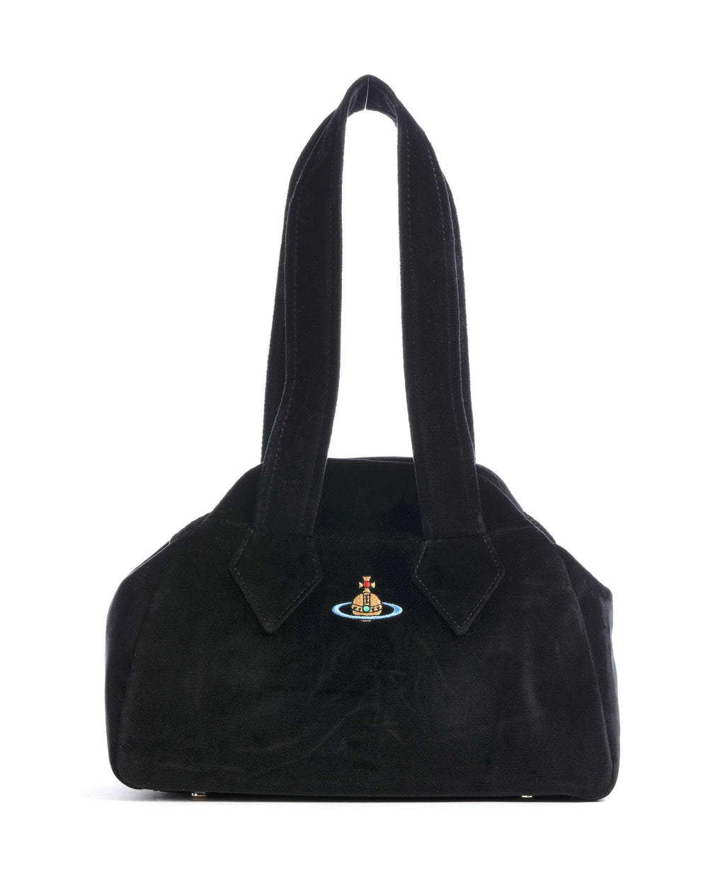 Vivienne Westwood Archive Velvet Medium Handbag black