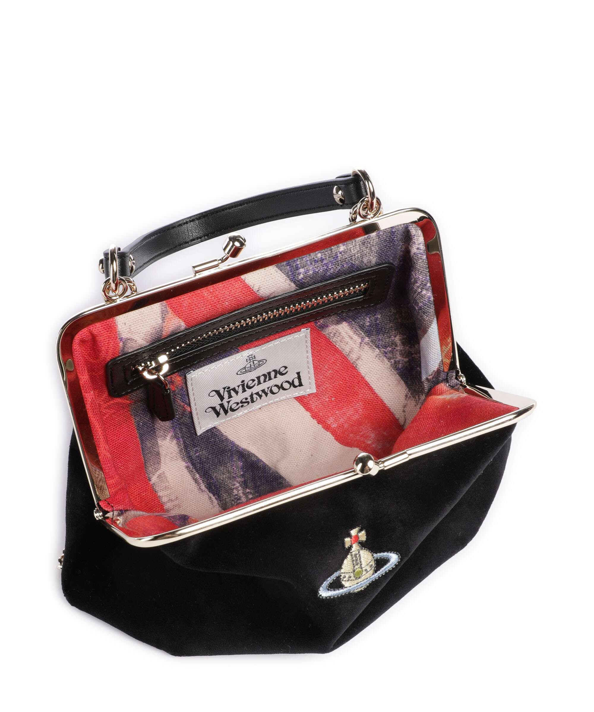 Vivienne Westwood Granny Frame Velvet Crossbody bag velvet fabric