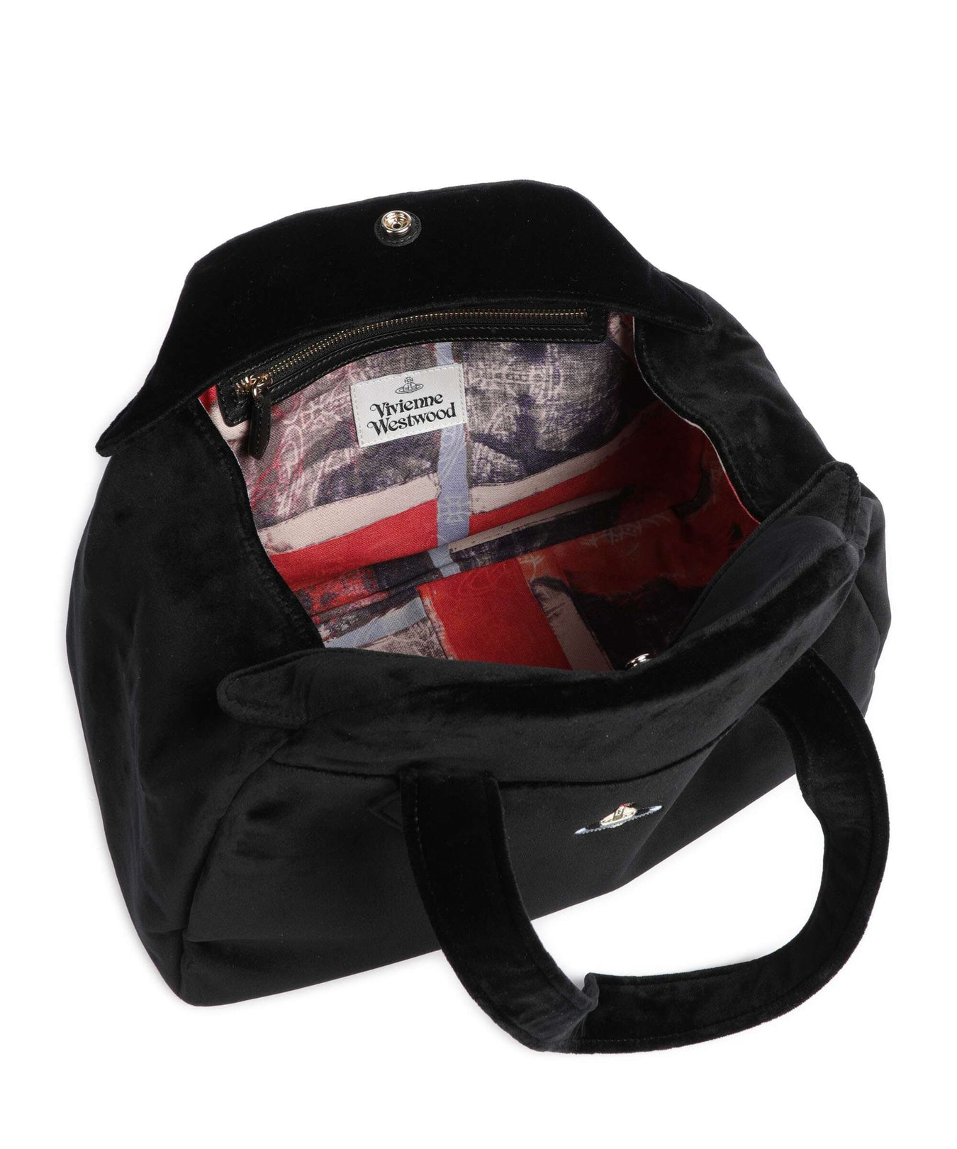 Vivienne Westwood Archive Velvet Large Tote bag black