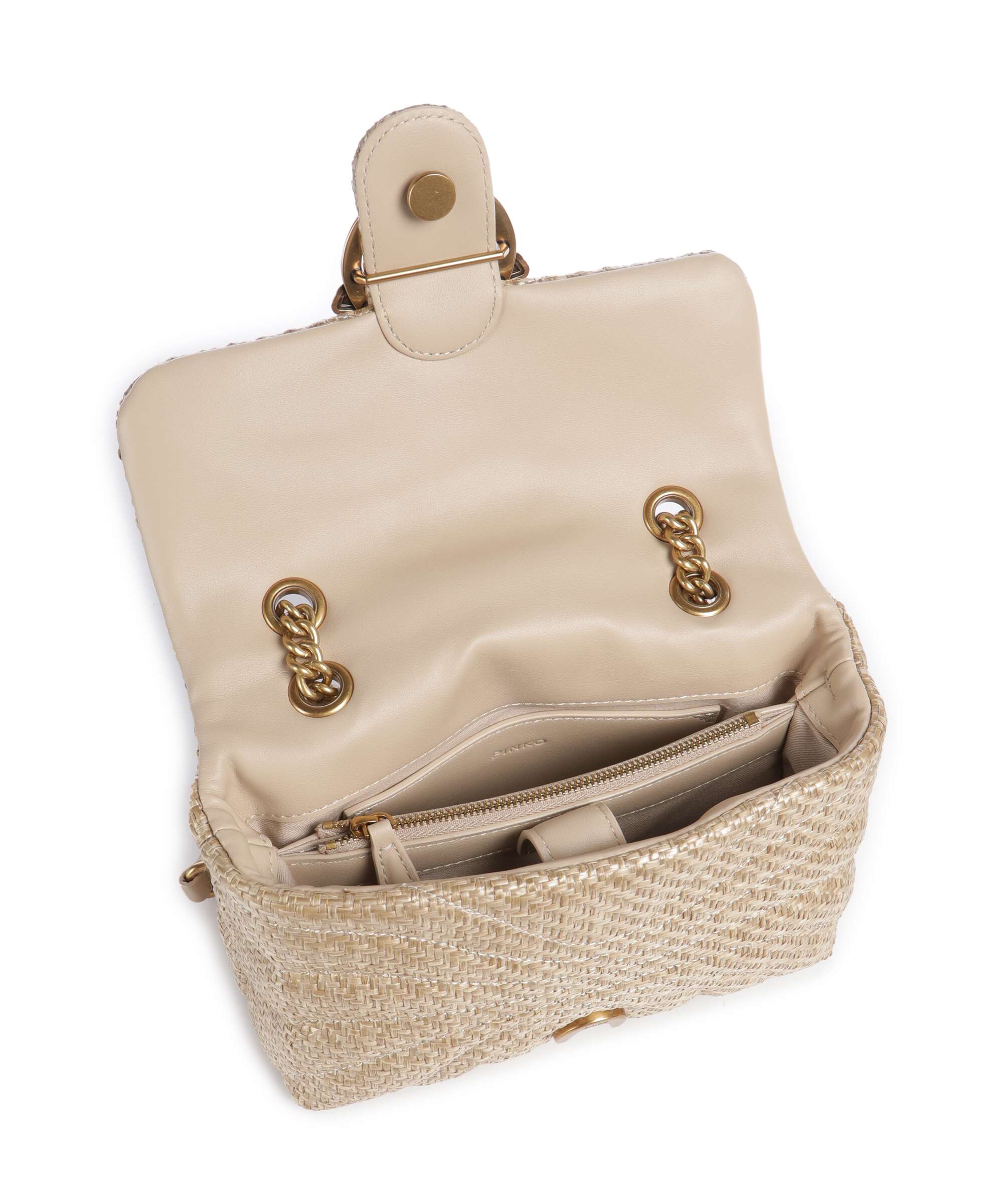 Pinko Love Puff Mini Shoulder bag beige/grigio fumo/antique gold