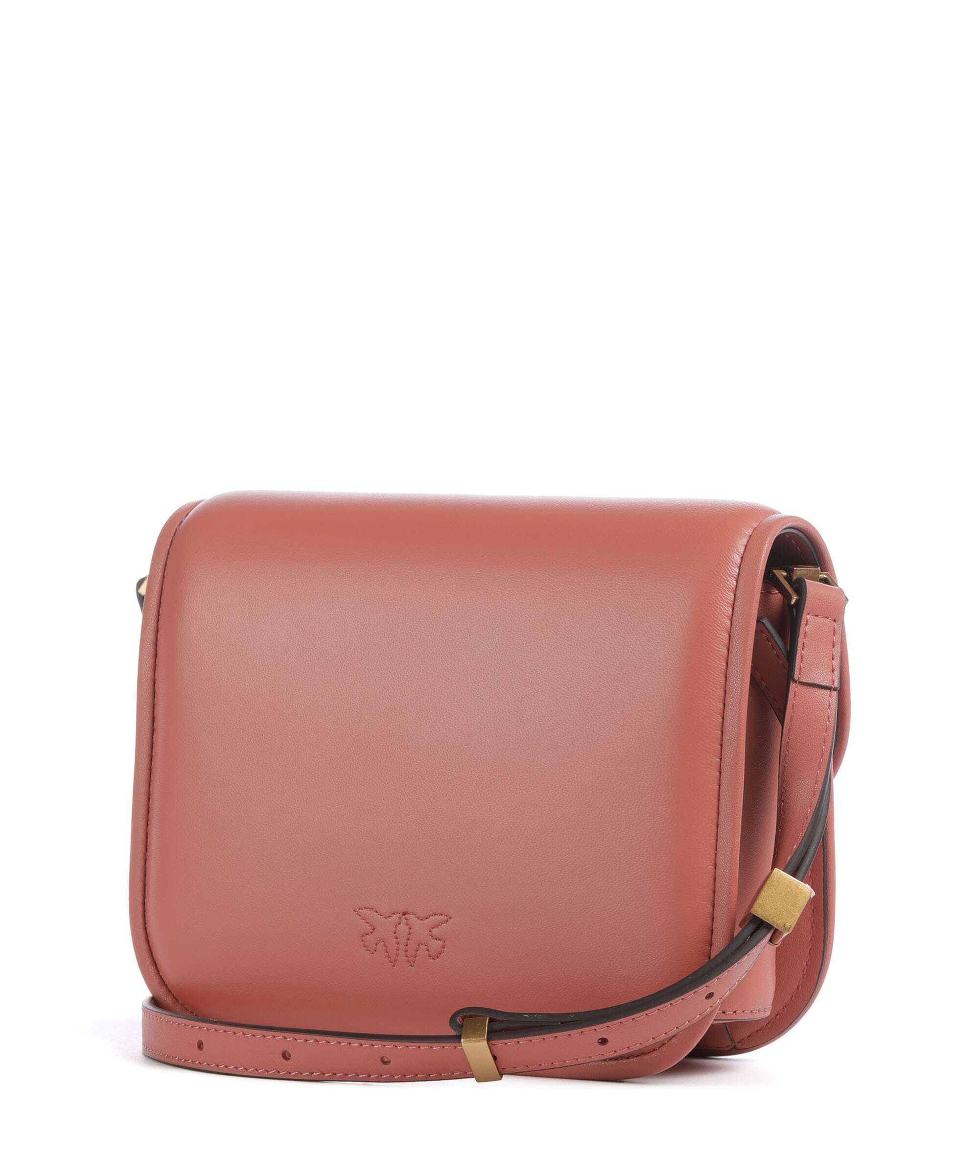 Pinko Love One Mini Crossbody bag softly grained calfskin marrone