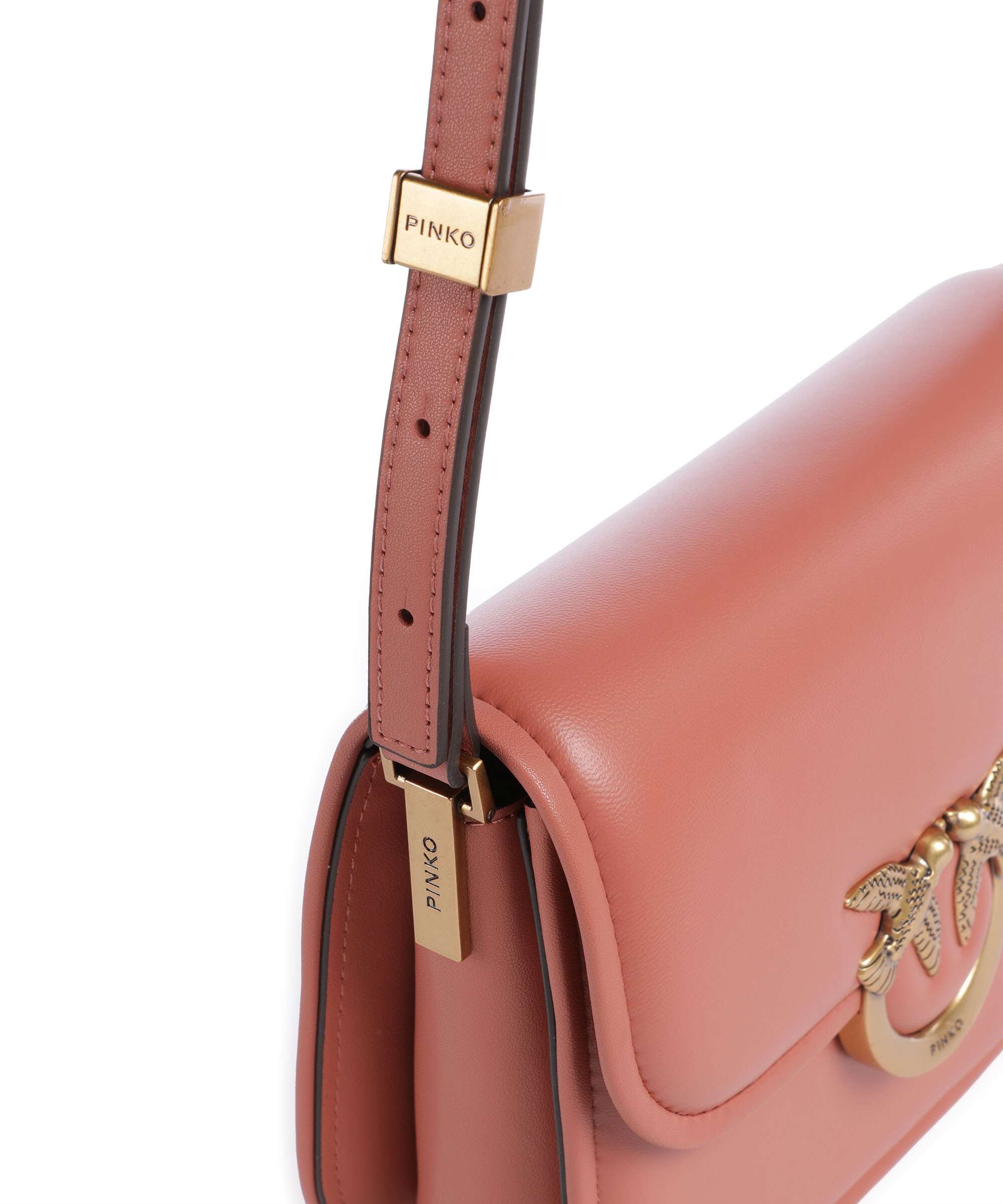 Pinko Love One Mini Crossbody bag softly grained calfskin marrone