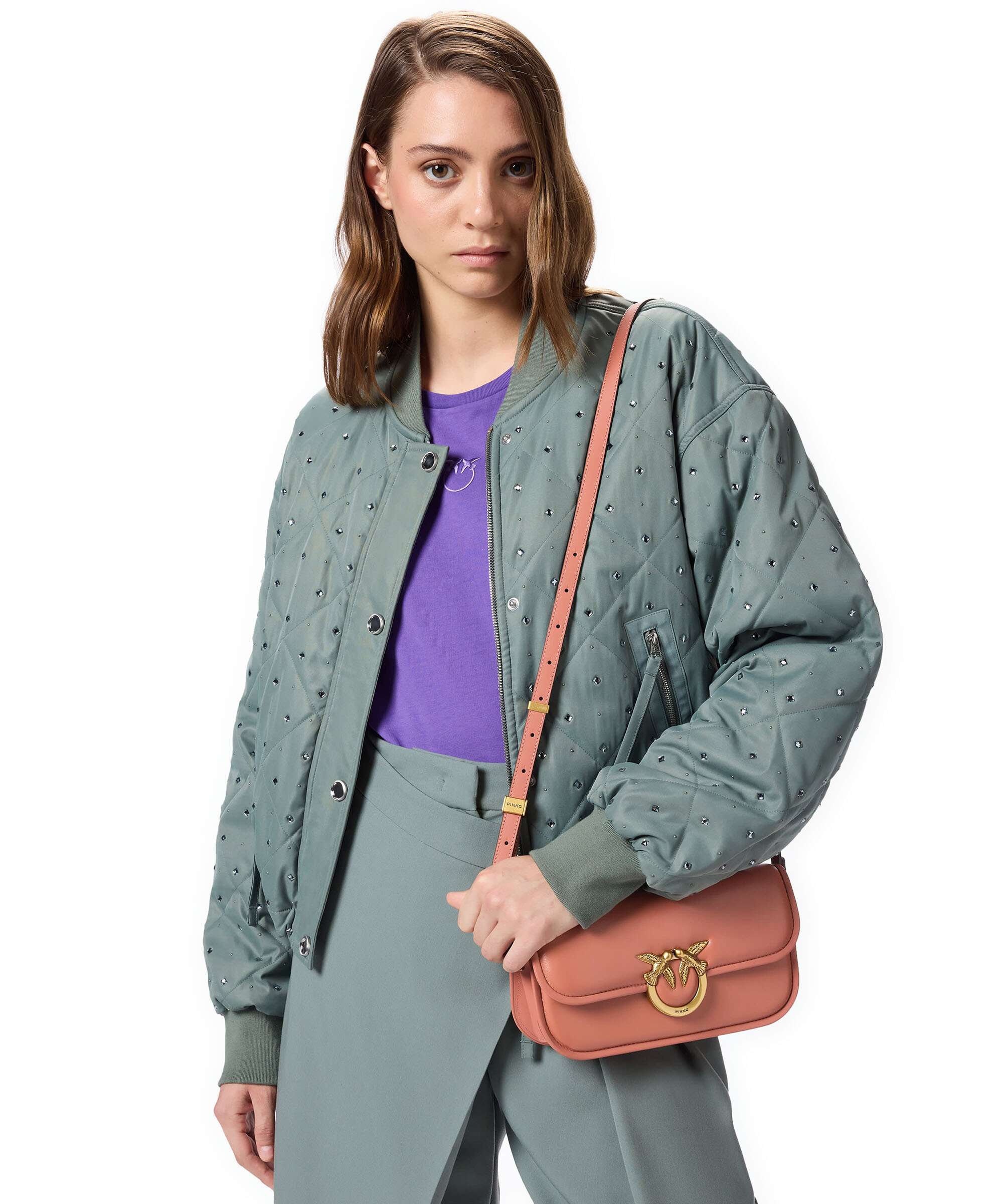 Pinko Love Box Horizontal Shoulder bag marrone aragona/antique gold