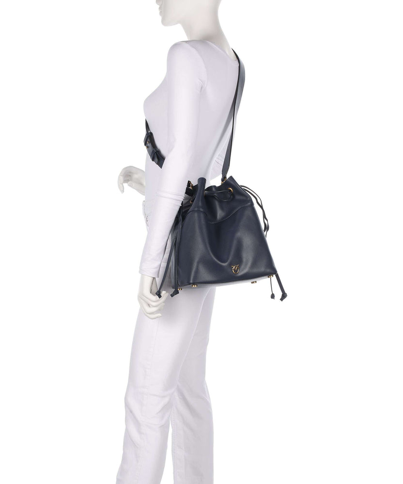 Pinko Secchiello Classic Bucket bag blu indaco ombroso/antique gold