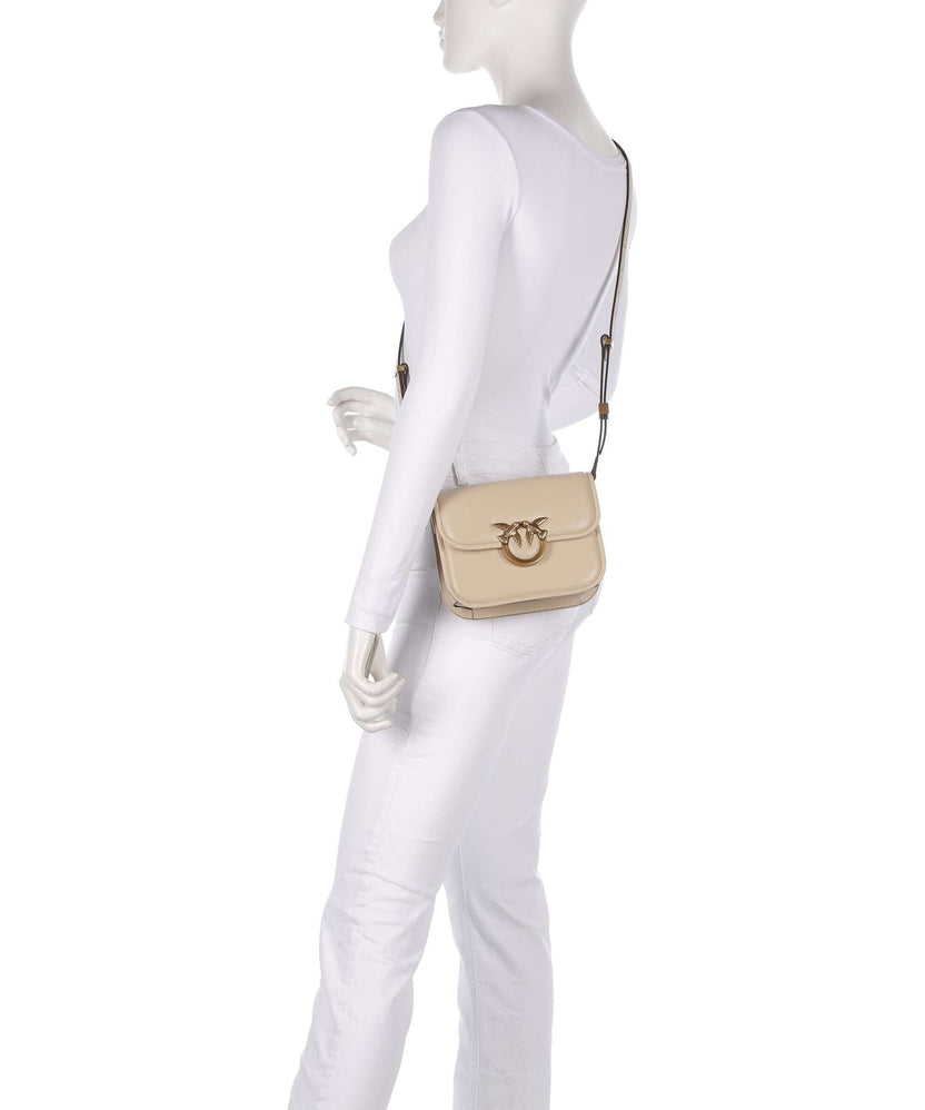 Pinko Love One Mini Crossbody bag beige/grigio fumo/antique gold