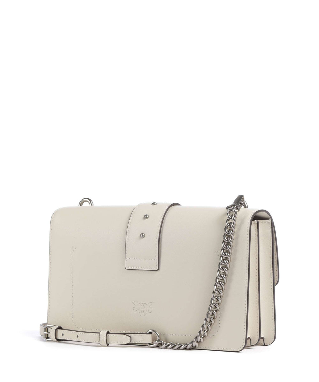 Pinko Love One Classic Crossbody bag bianco seta/old silver