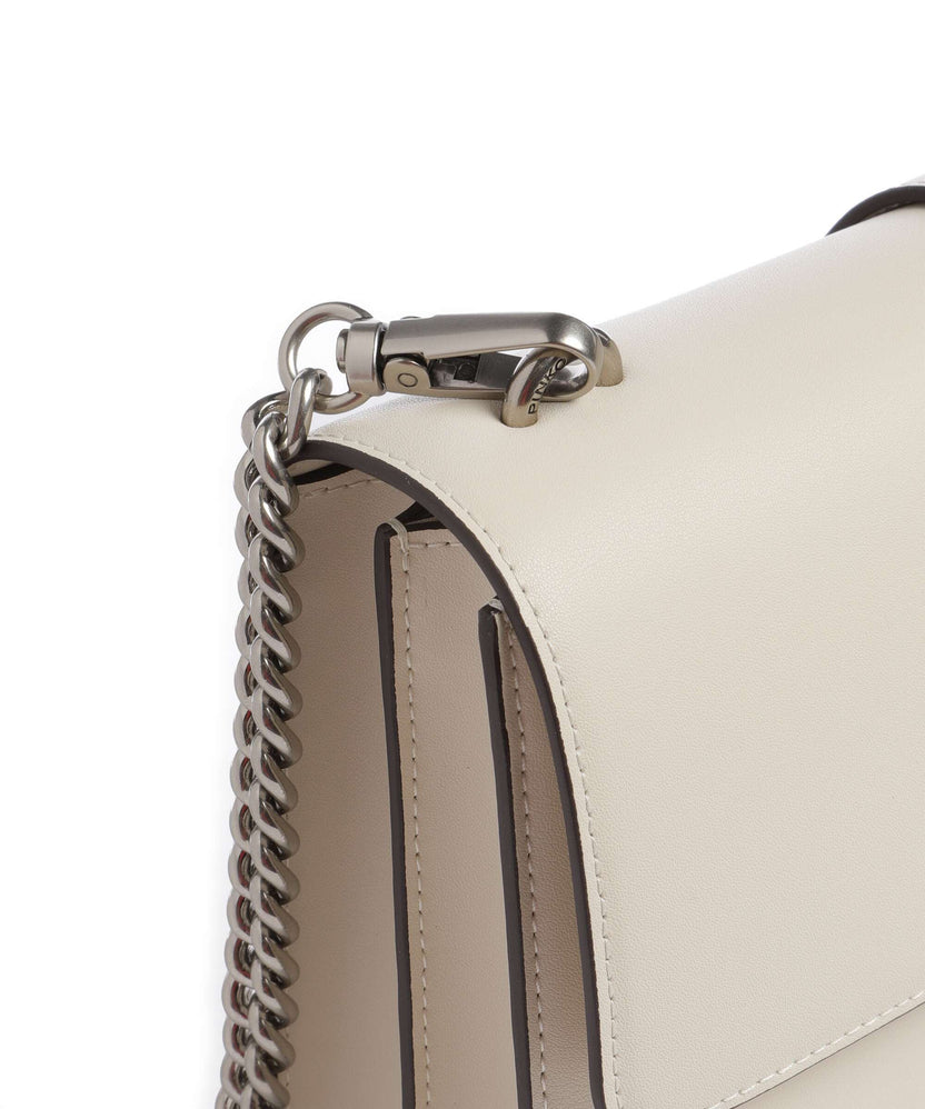 Pinko Love One Classic Crossbody bag bianco seta/old silver