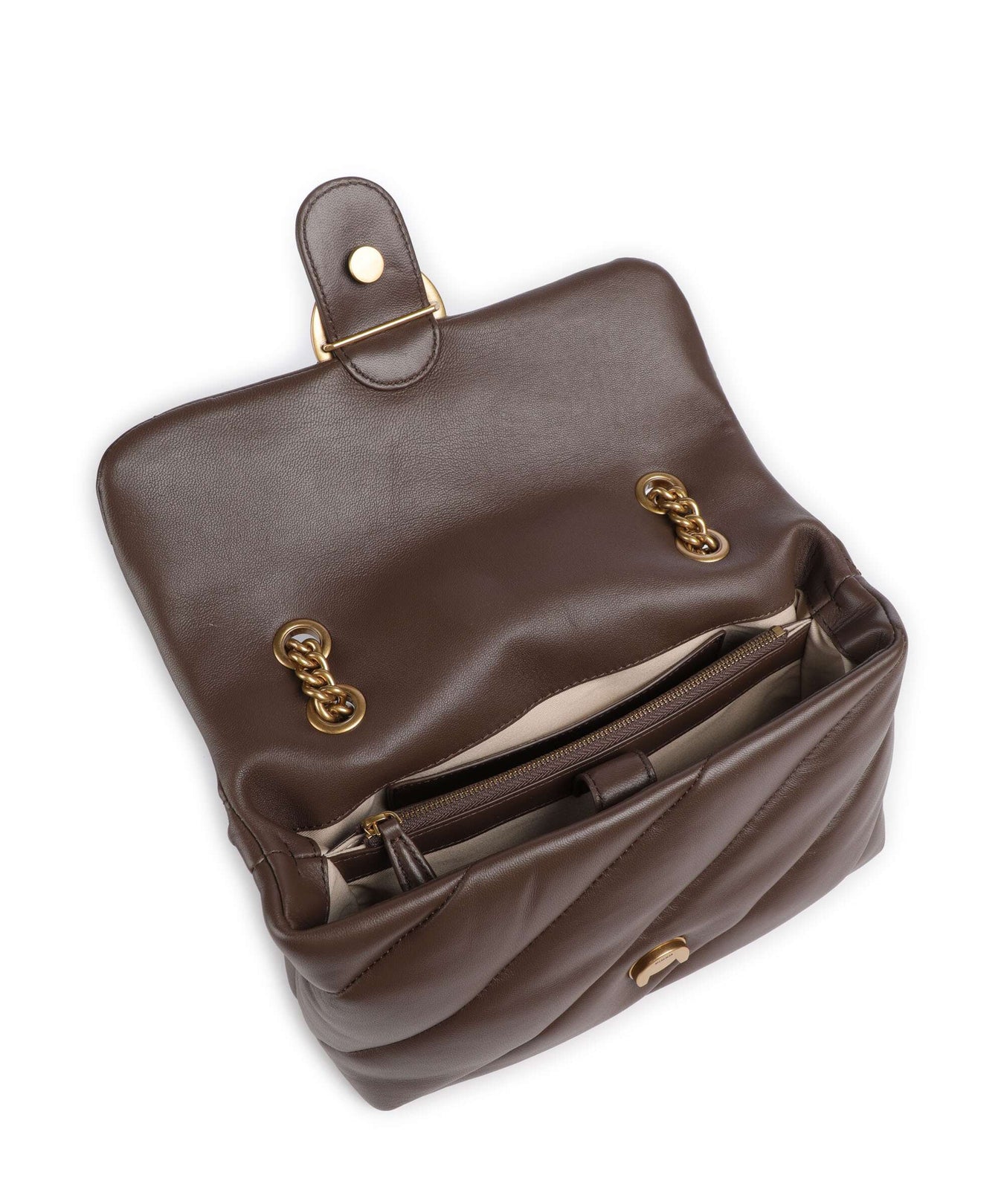 Pinko Love Puff Classic Shoulder bag marrone castano/antique gold