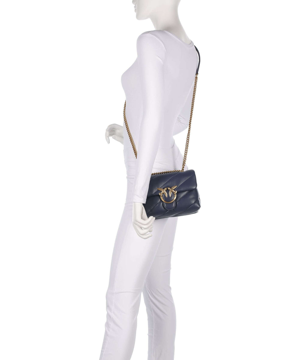 Pinko Love Puff Mini Shoulder bag blu indaco ombroso/antique gold