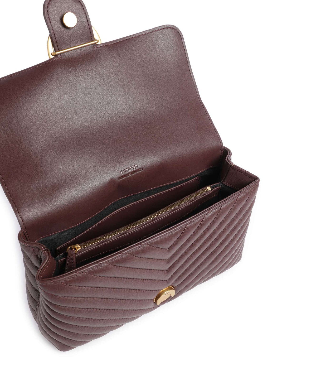 Pinko Love Lady Puff Classic Handbag cioccolato amaro/antique gold