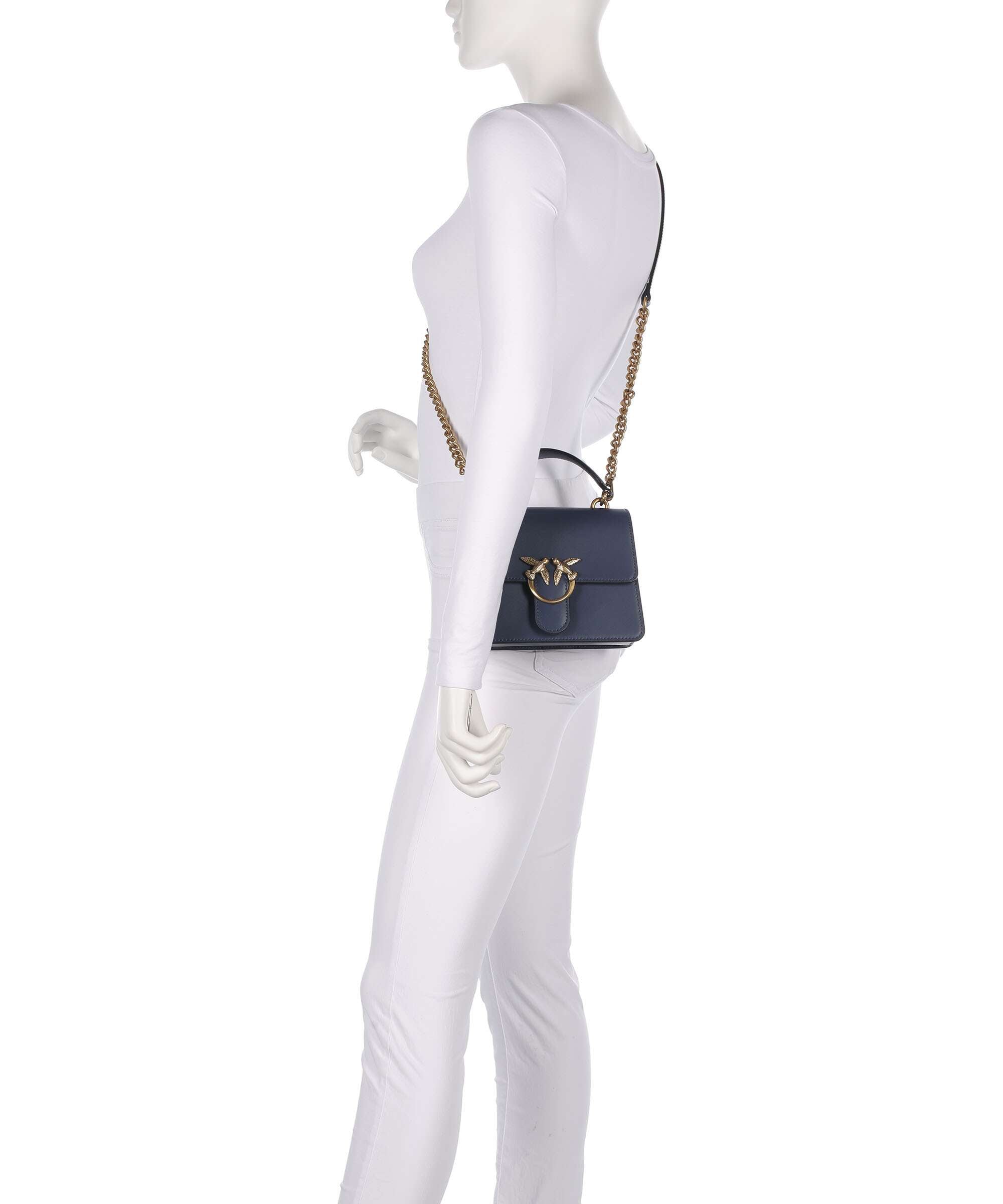 Pinko Love One Mini Crossbody bag blu indaco ombroso/antique gold