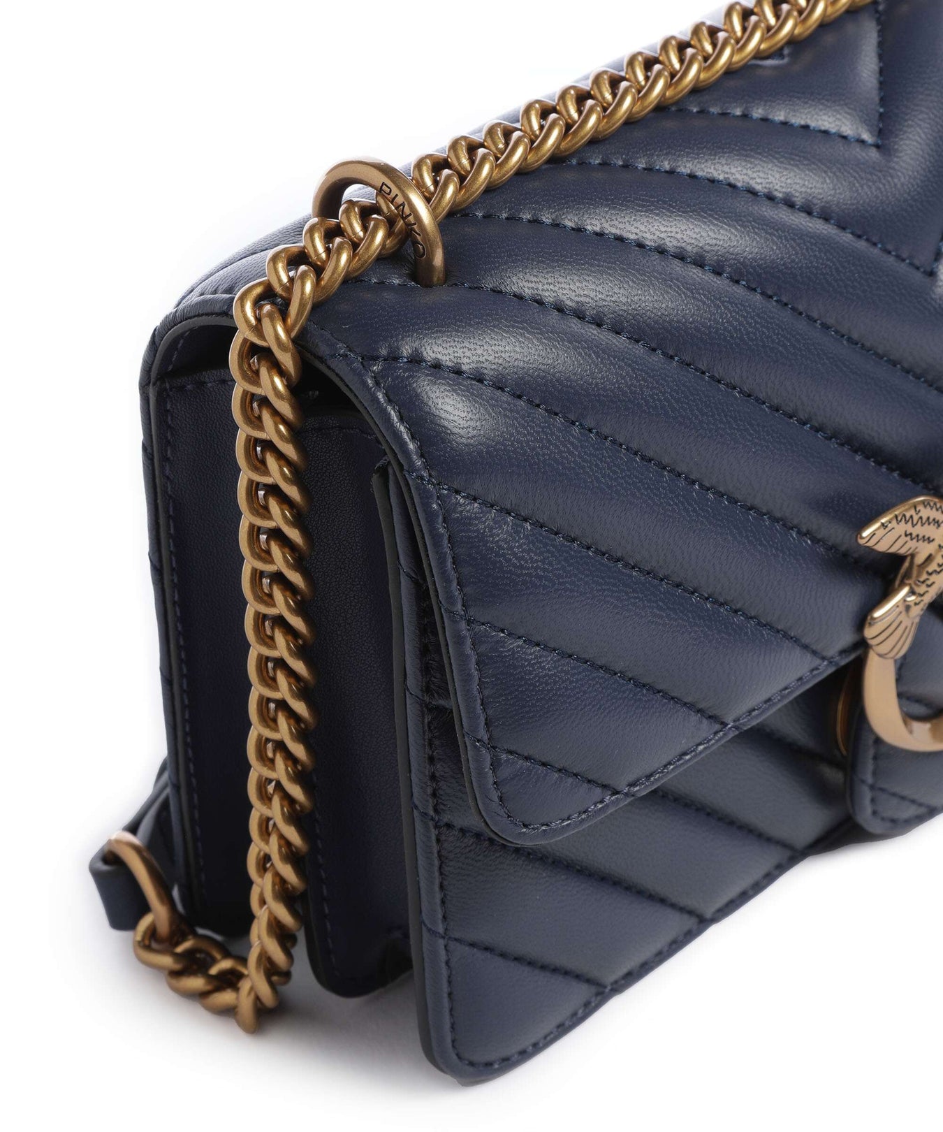 Pinko Love One Mini Shoulder bag blu indaco ombroso/antique gold