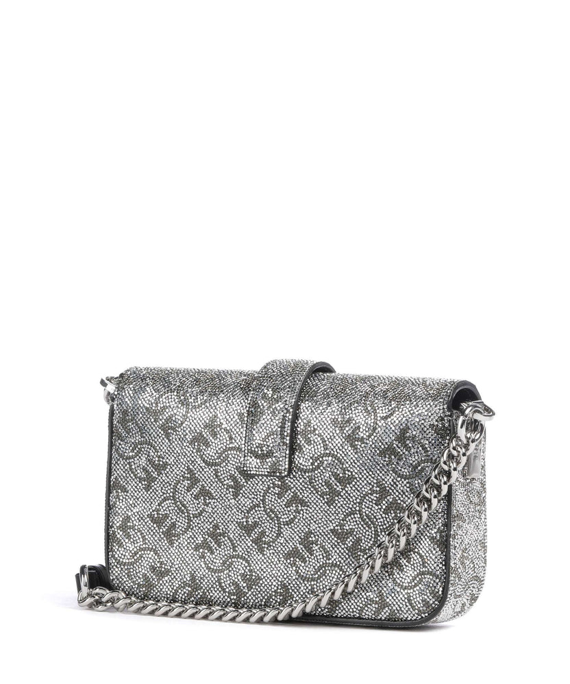 Pinko Love One Baby Slouchy Crossbody bag argento/nickel lucido