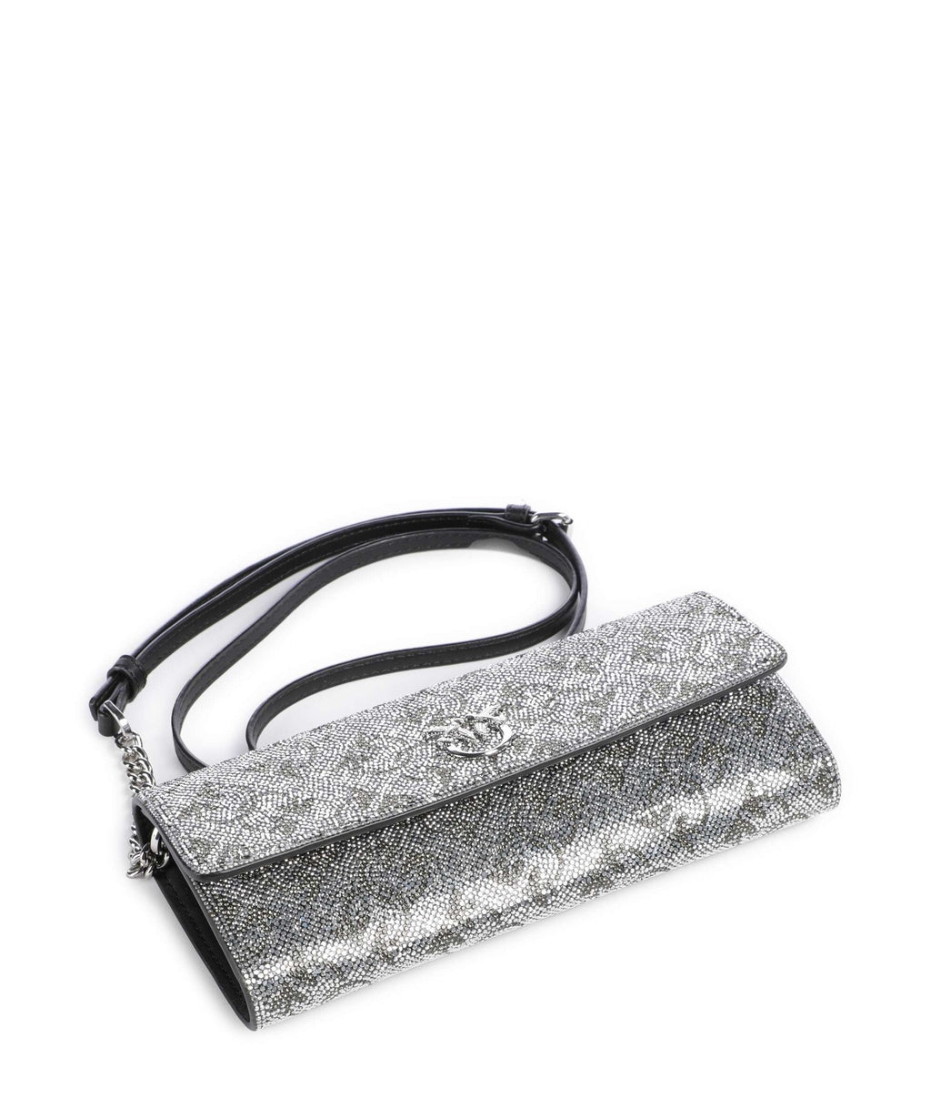 Pinko Love Tiny Birds Crossbody bag argento/nickel lucido