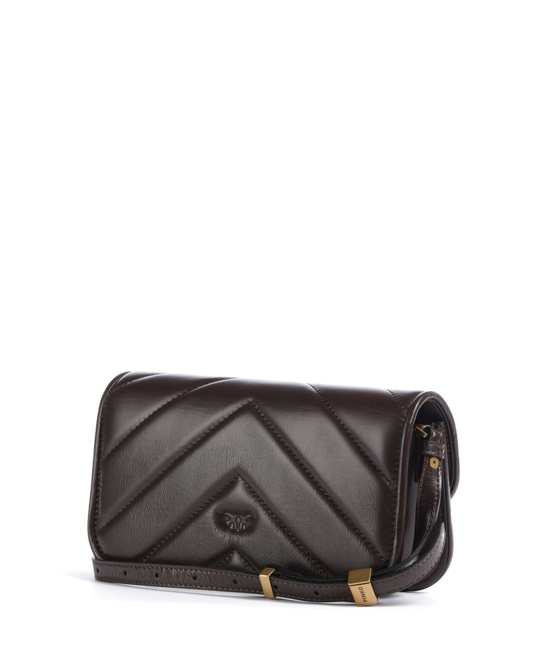 Pinko Love Box Baguette Shoulder bag rosso mogano/antique gold