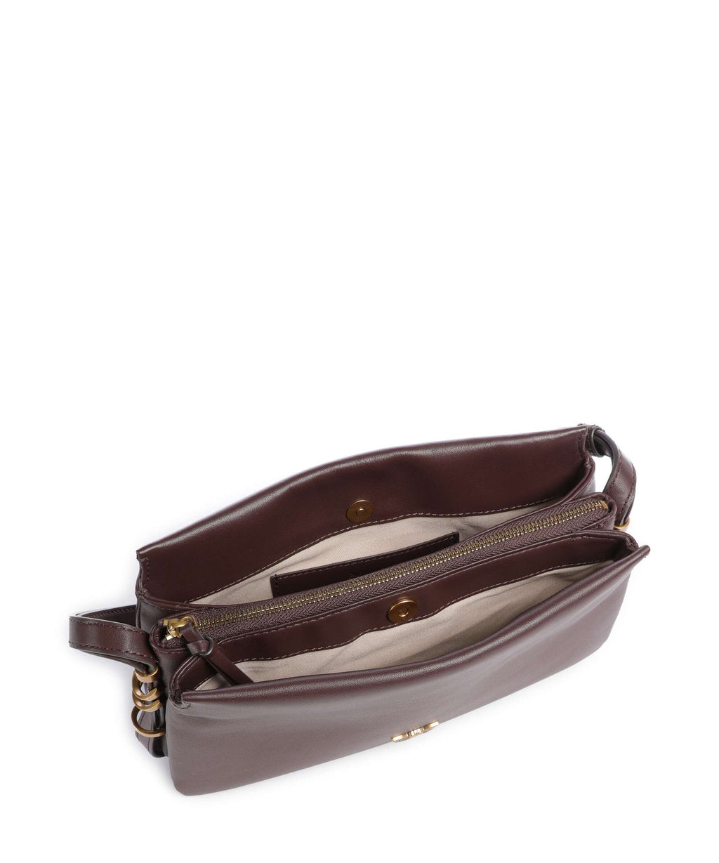 Pinko Triplet Mini Crossbody bag rosso mogano/antique gold