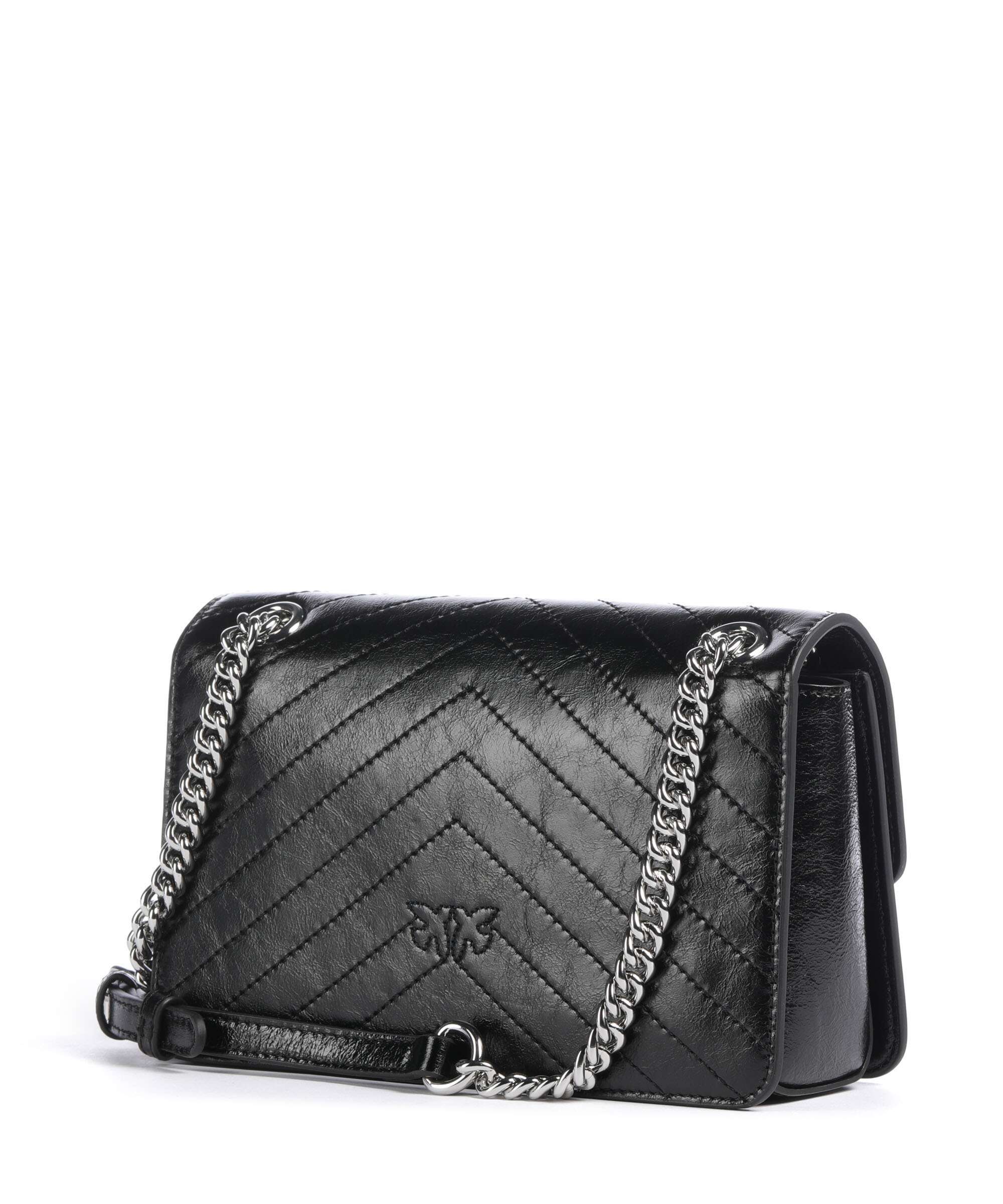 Pinko Love One Mini Shoulder bag softly grained calfskin nero