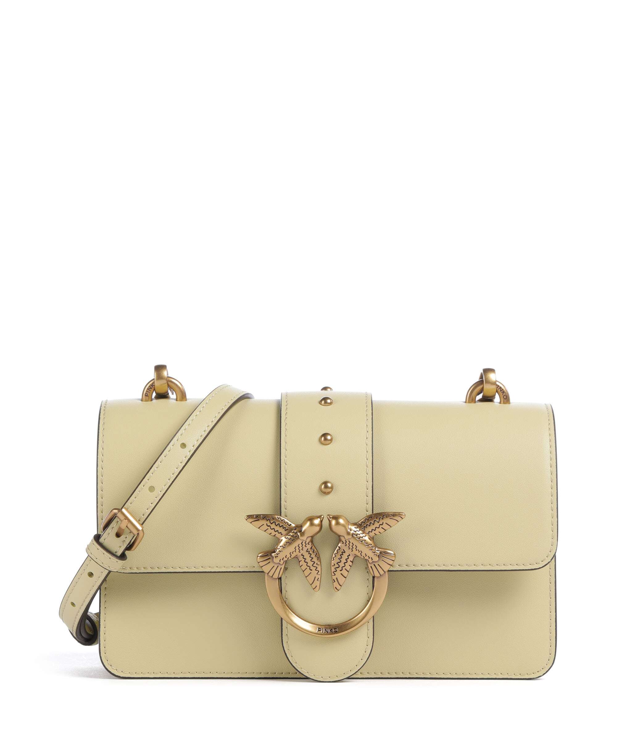 Pinko Love One Mini Crossbody bag softly grained calfskin giallo
