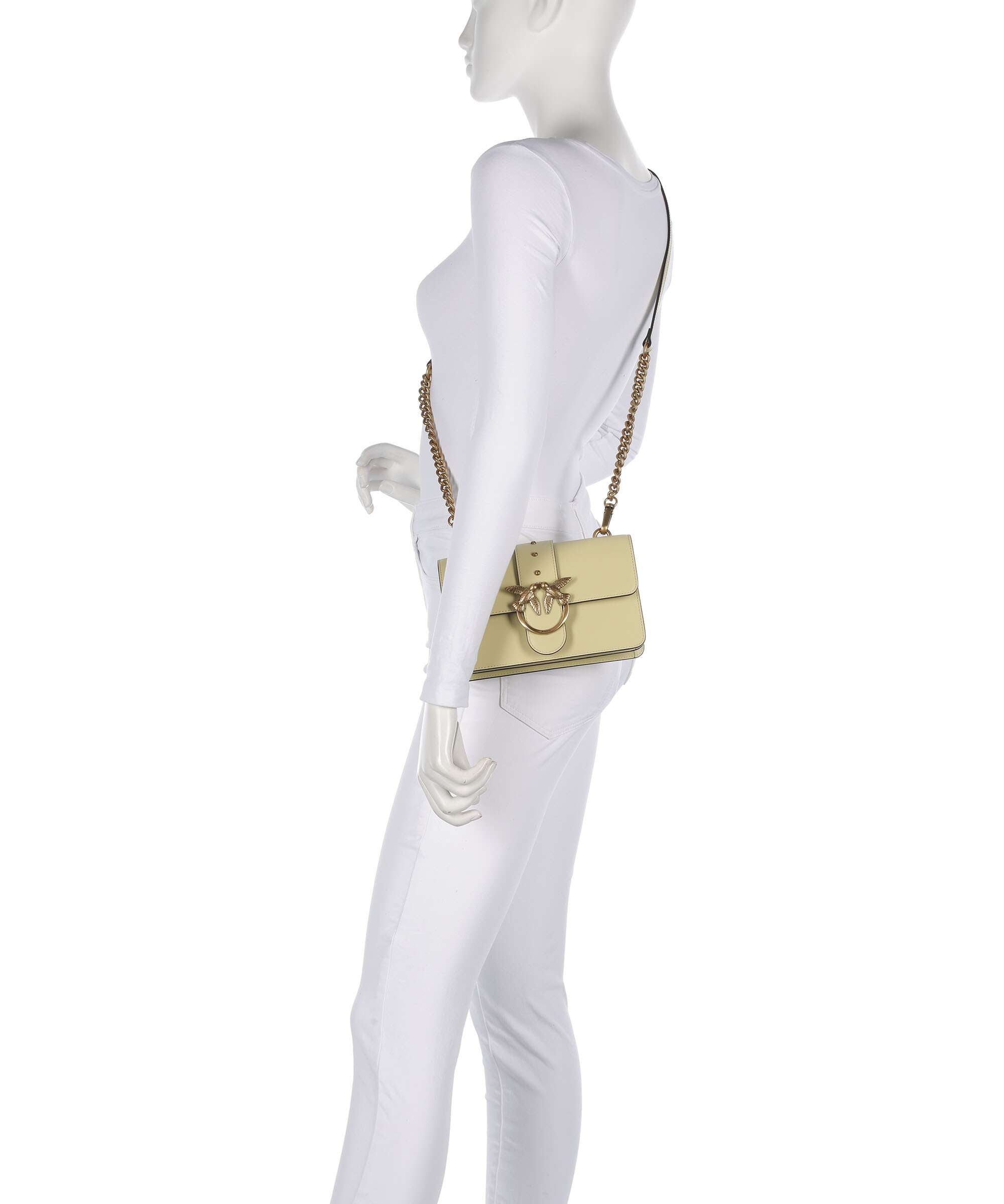 Pinko Love One Mini Crossbody bag softly grained calfskin giallo