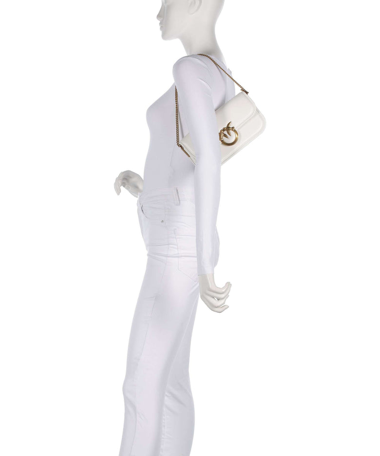 Pinko Love Box Horizontal Shoulder bag bianco nembo/antique gold