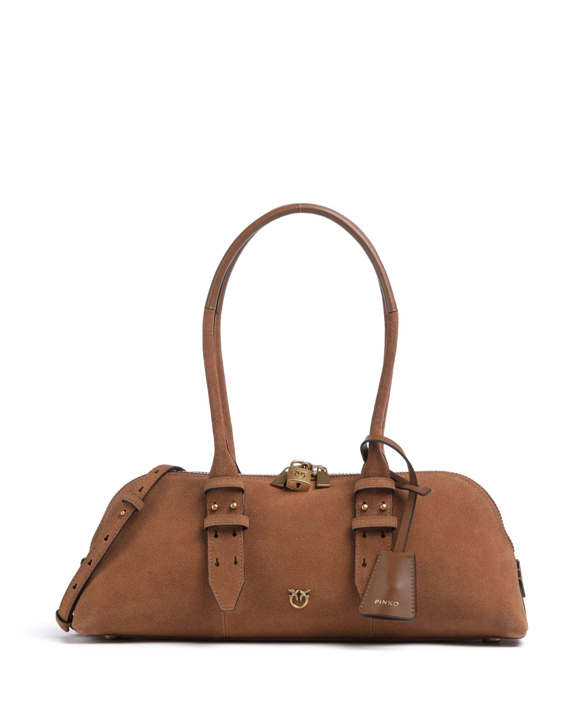 Pinko Bowling Horizontal Big Shoulder bag brushed cow leather
