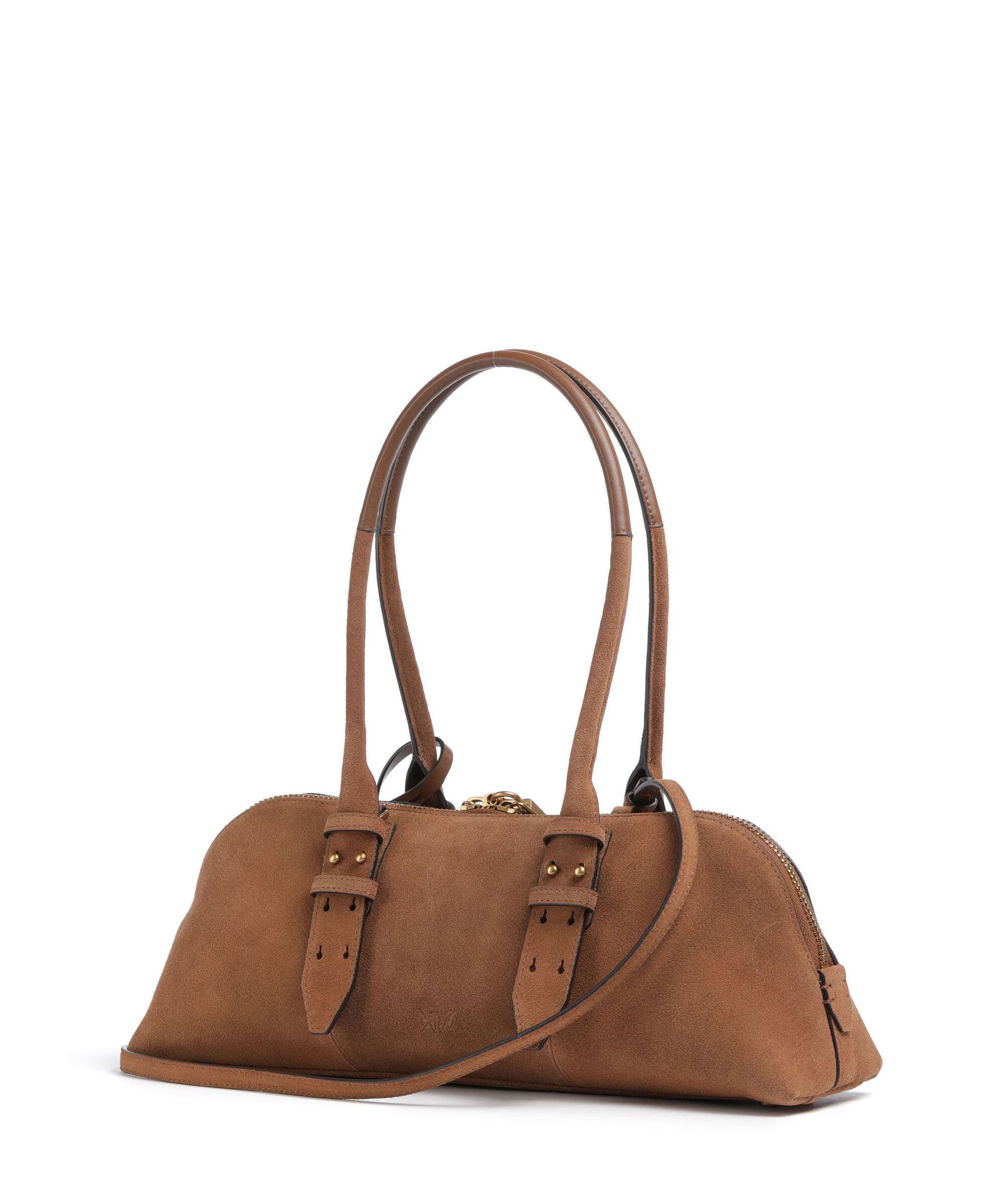 Pinko Bowling Horizontal Big Shoulder bag brushed cow leather