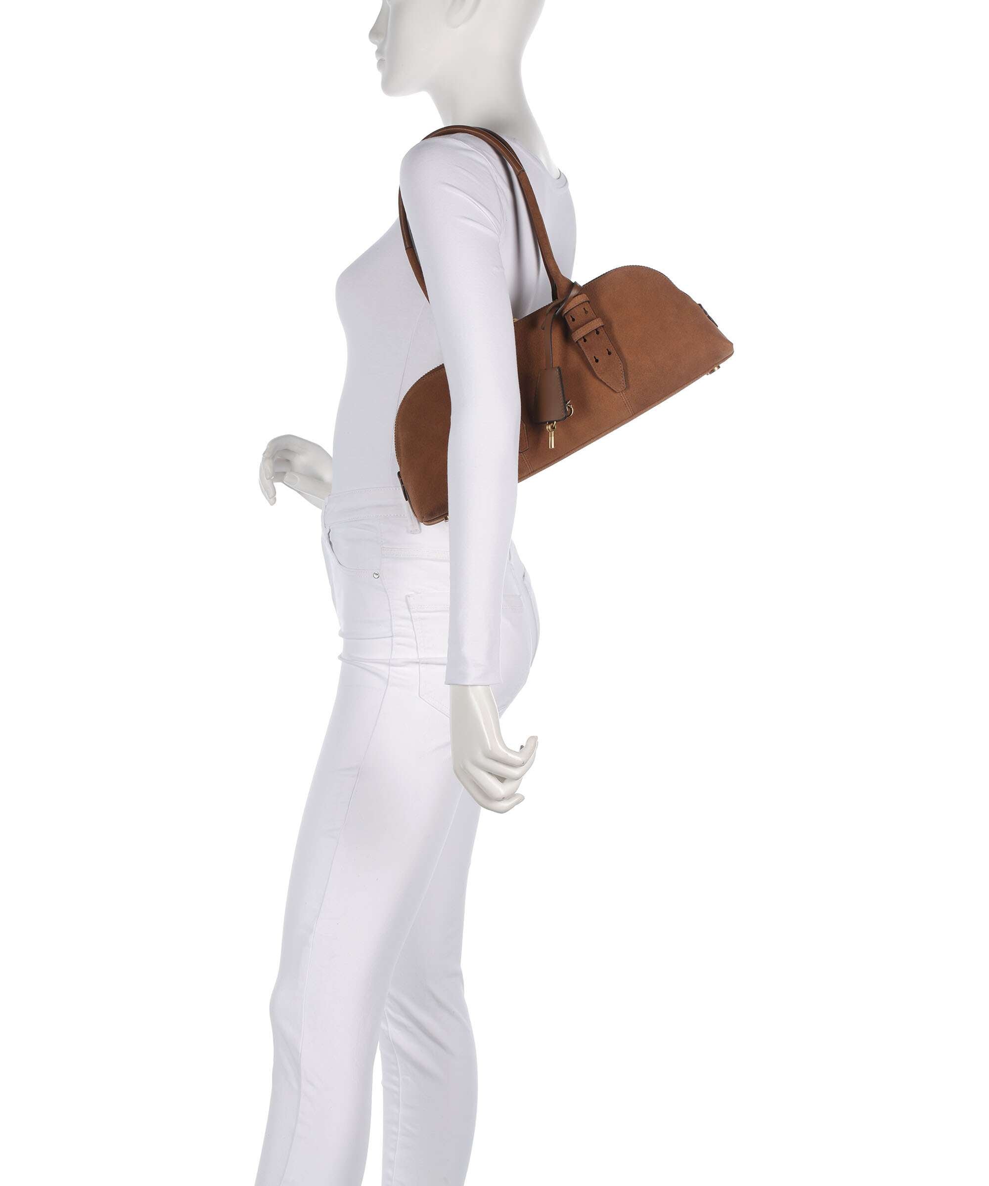 Pinko Bowling Horizontal Big Shoulder bag brushed cow leather