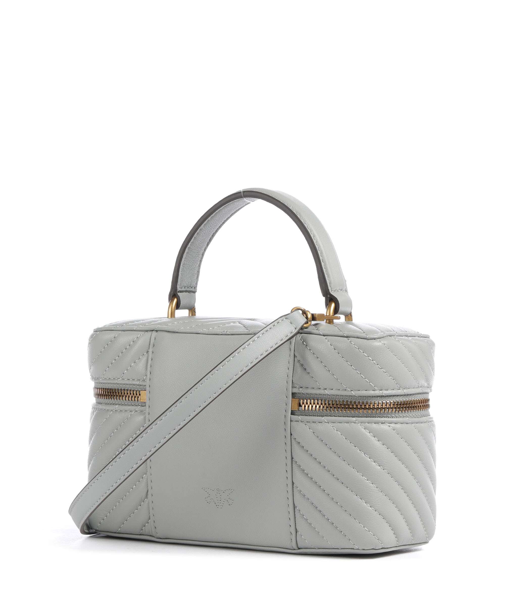 Pinko Vanity Mini Handbag grained leather grigio perla/antique