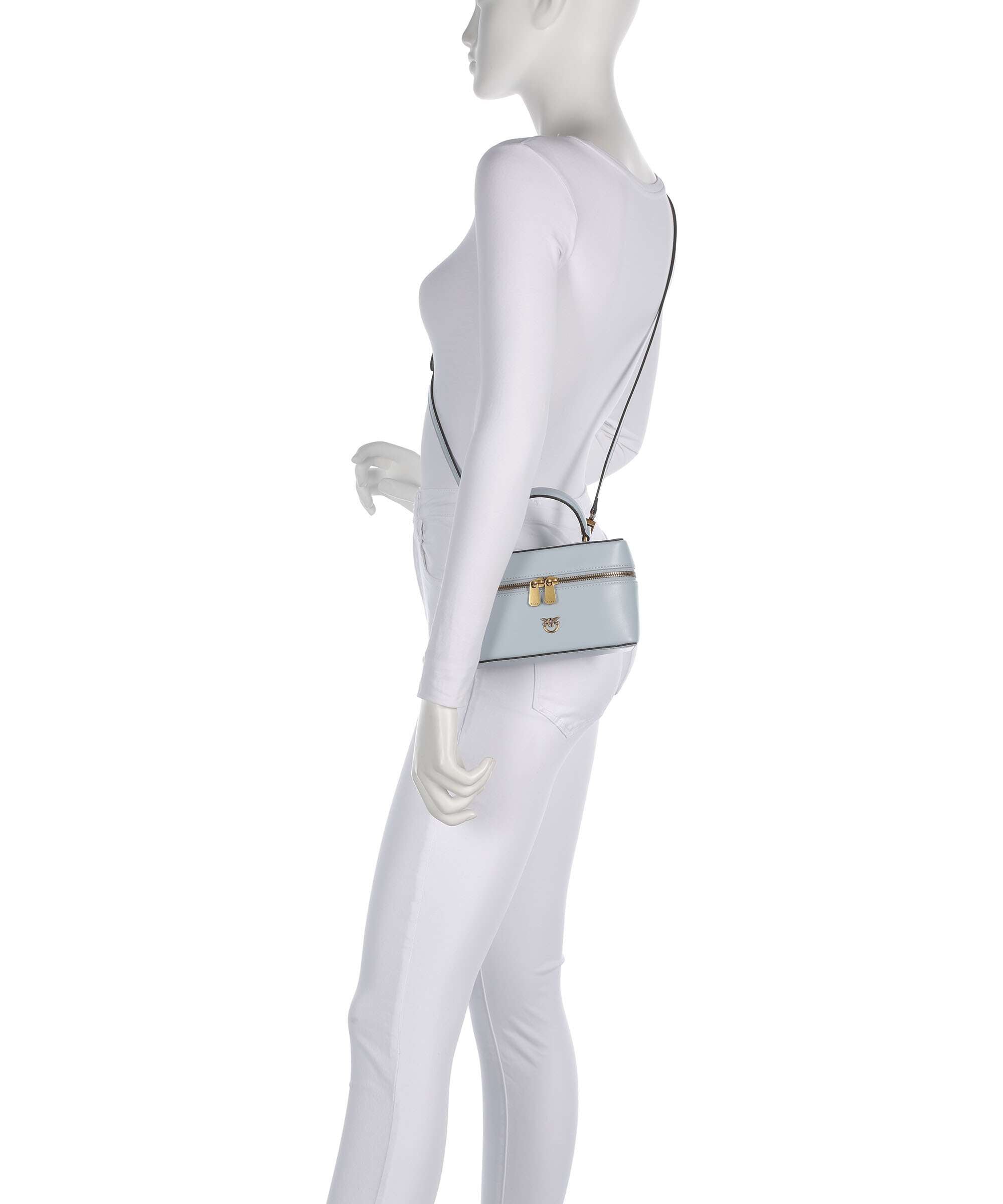Pinko Vanity Mini Crossbody bag softly grained calfskin azzurro