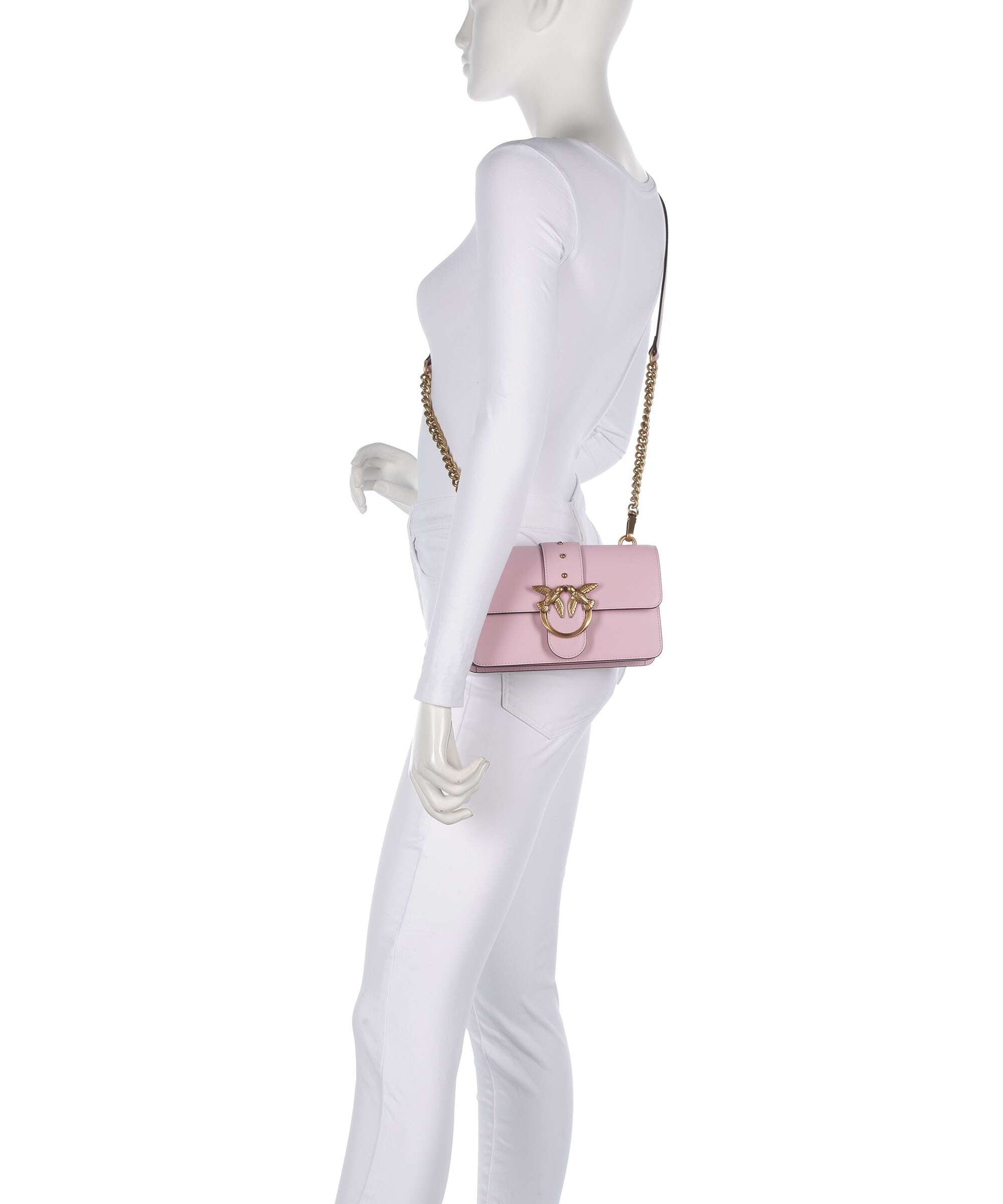 Pinko Love One Mini Crossbody bag softly grained calfskin rosa
