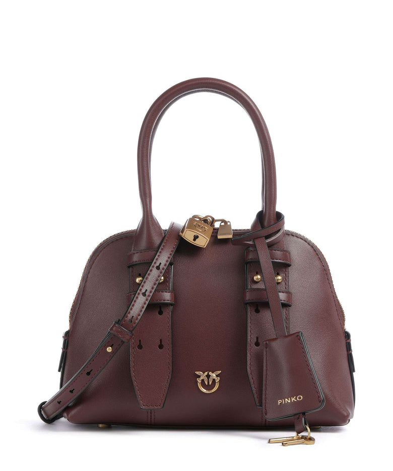 Pinko Bowling Mini Handbag burgundy wine/antique gold