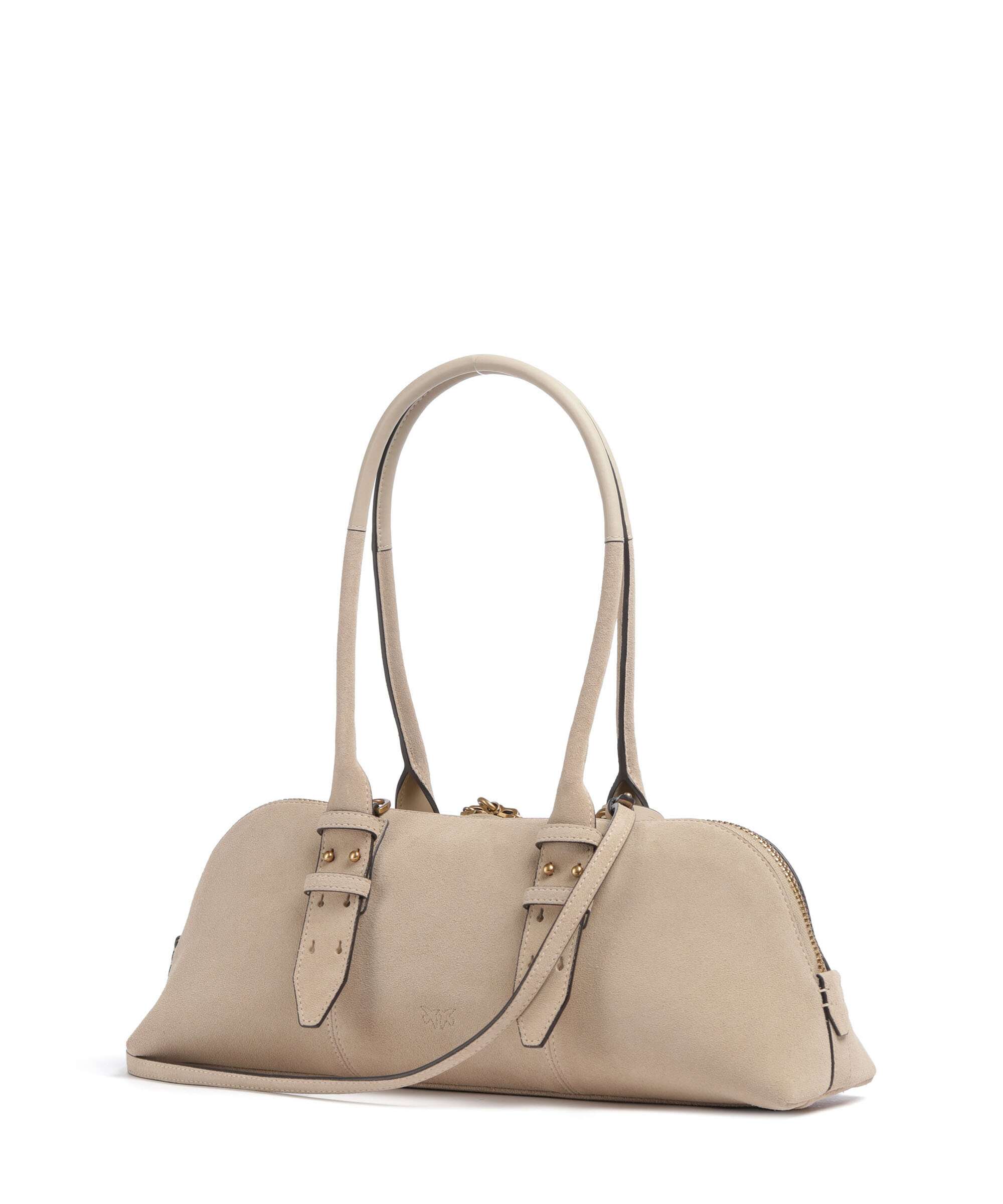 Pinko Bowling Horizontal Big Shoulder bag brushed cow leather
