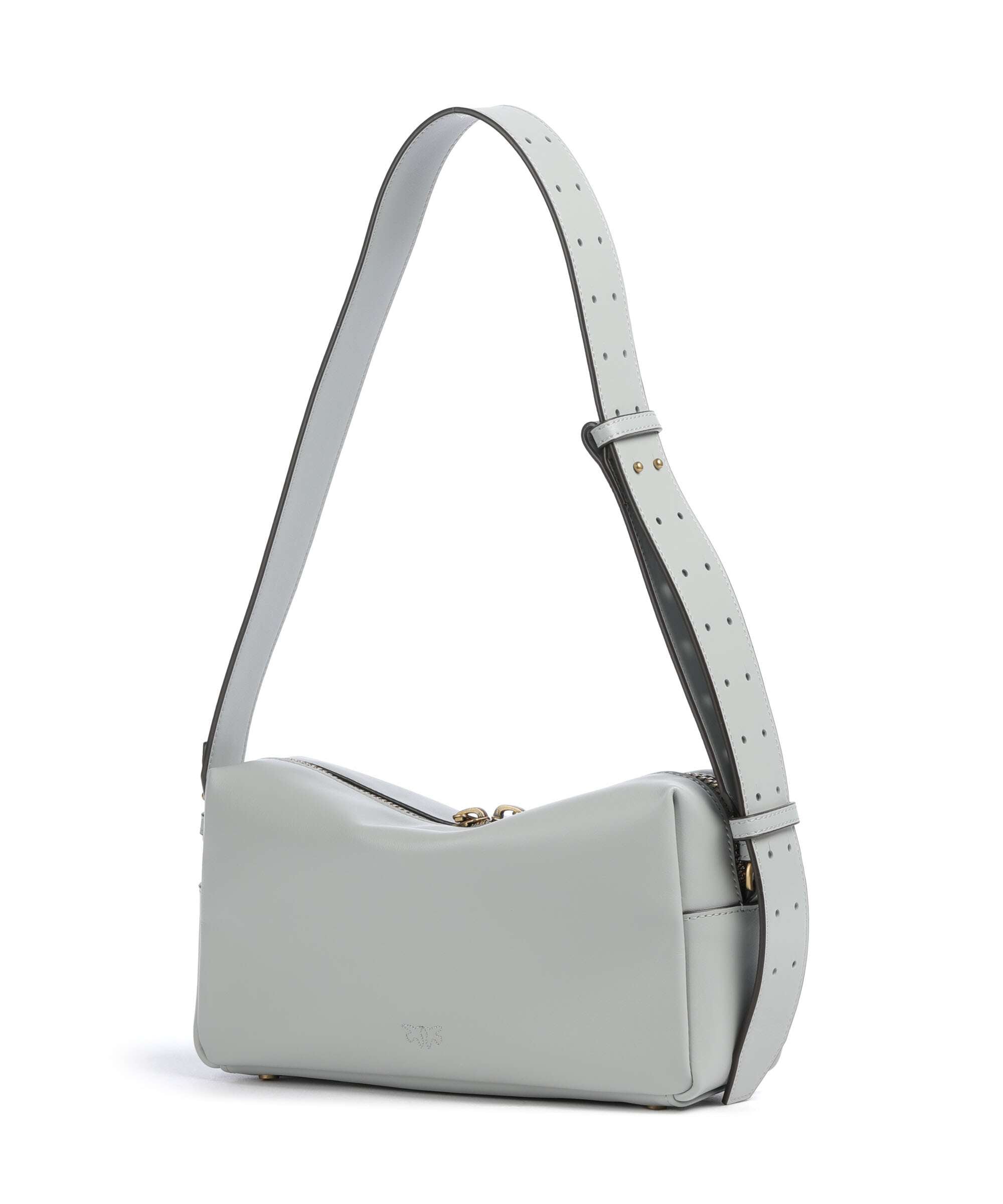 Pinko Shoulder bag softly grained calfskin grigio perla/antique