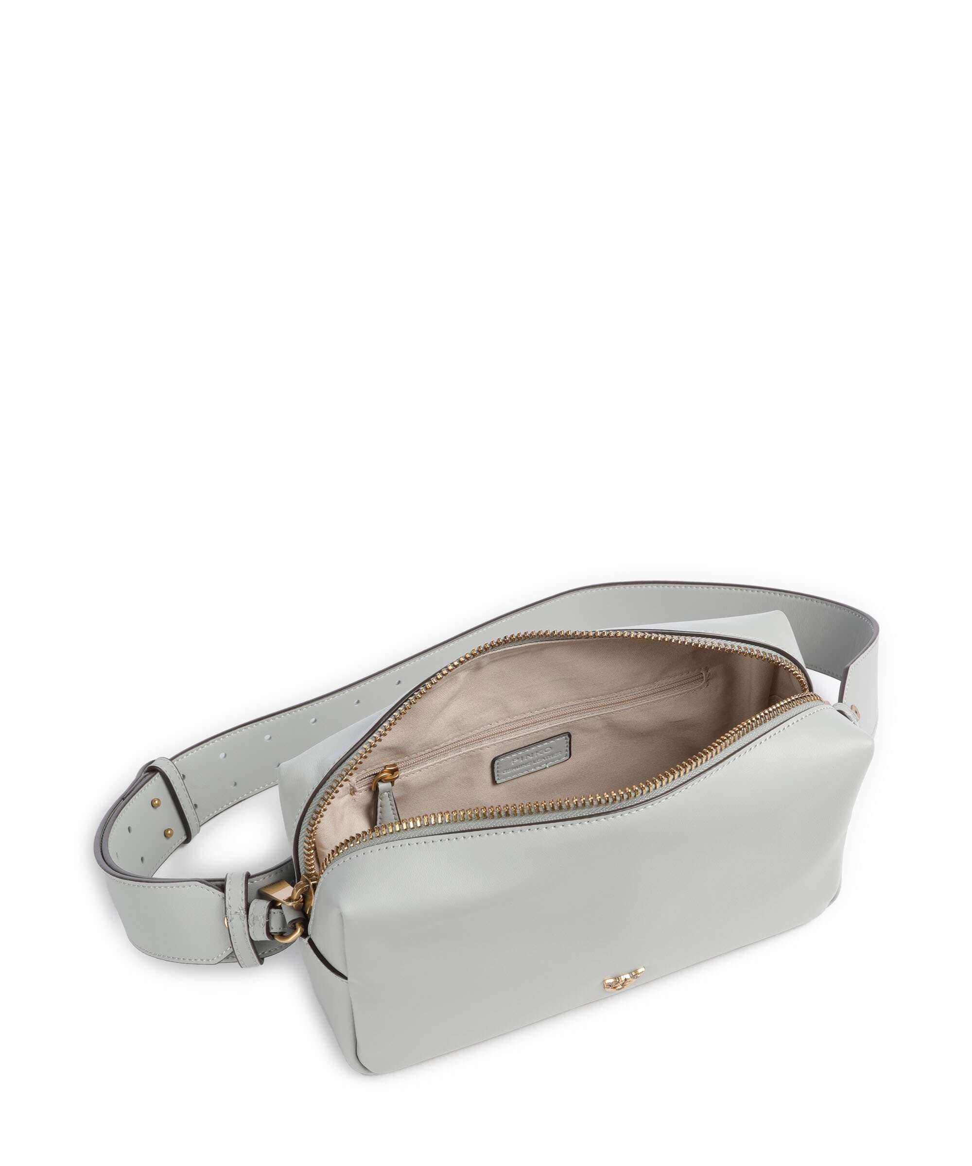 Pinko Shoulder bag softly grained calfskin grigio perla/antique